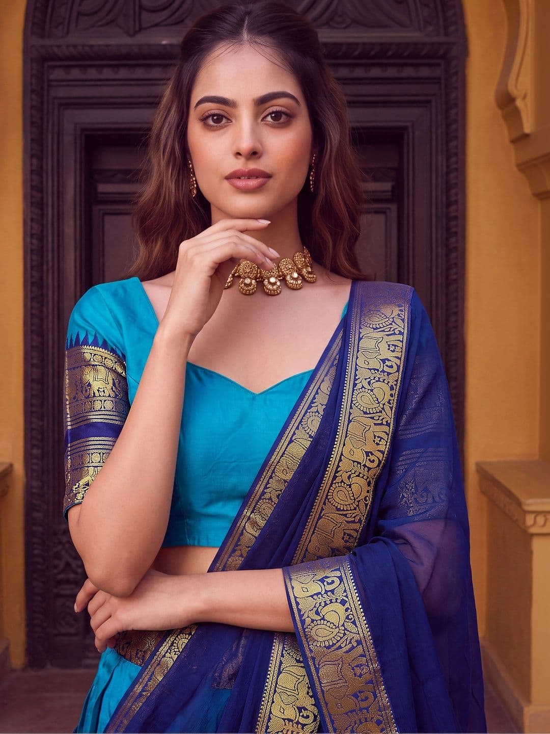 GULDORI Ready to Wear Lehenga & Unstitched Blouse With Dupatta thumbnail 2