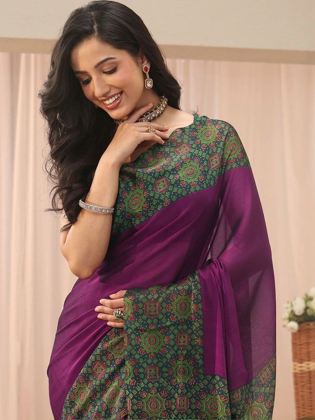 Libas Ethnic Motifs Fusion Saree thumbnail 3