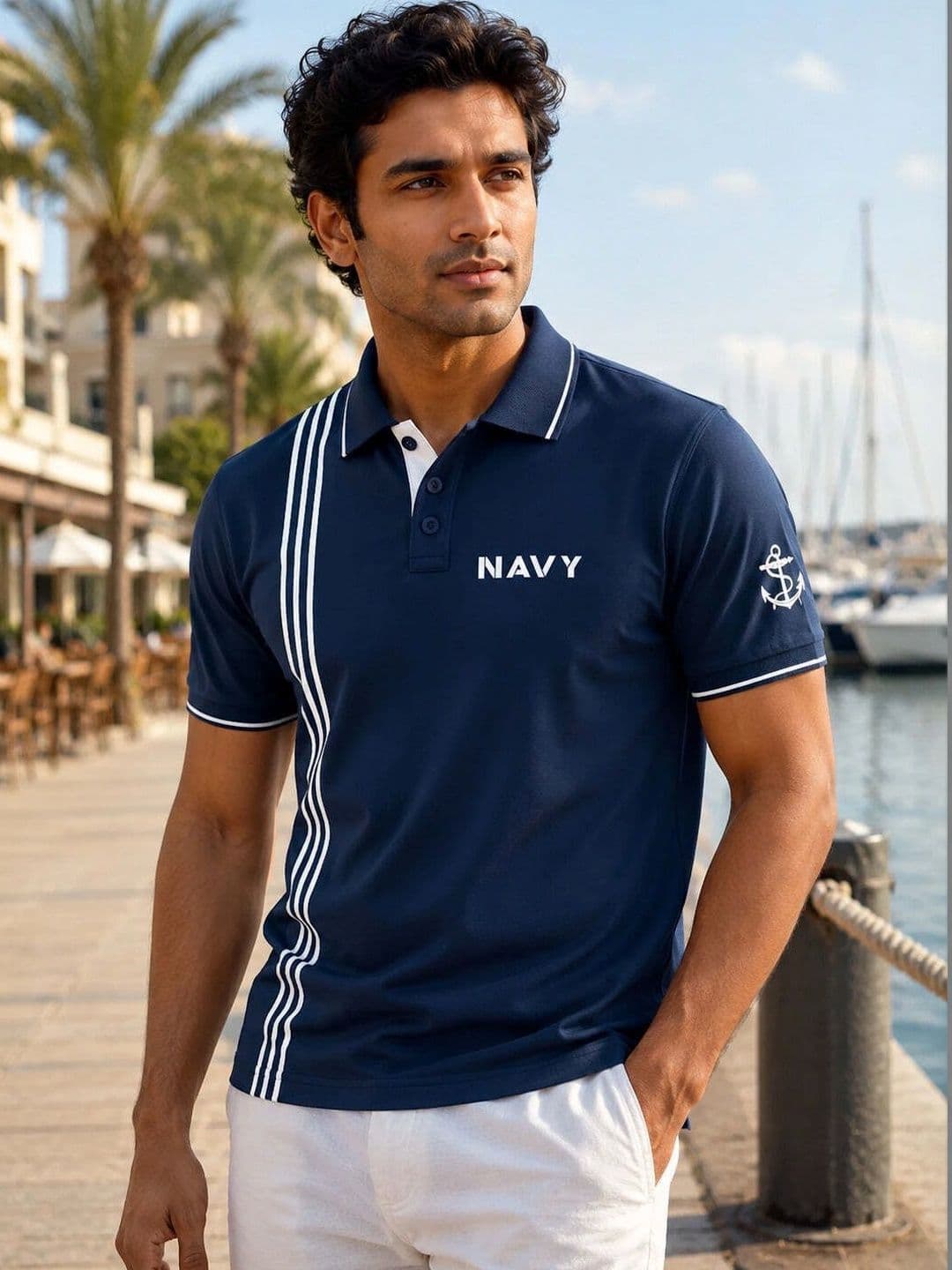 Warrior World Men Typography Printed Polo Collar Pure Cotton T-shirt thumbnail 2