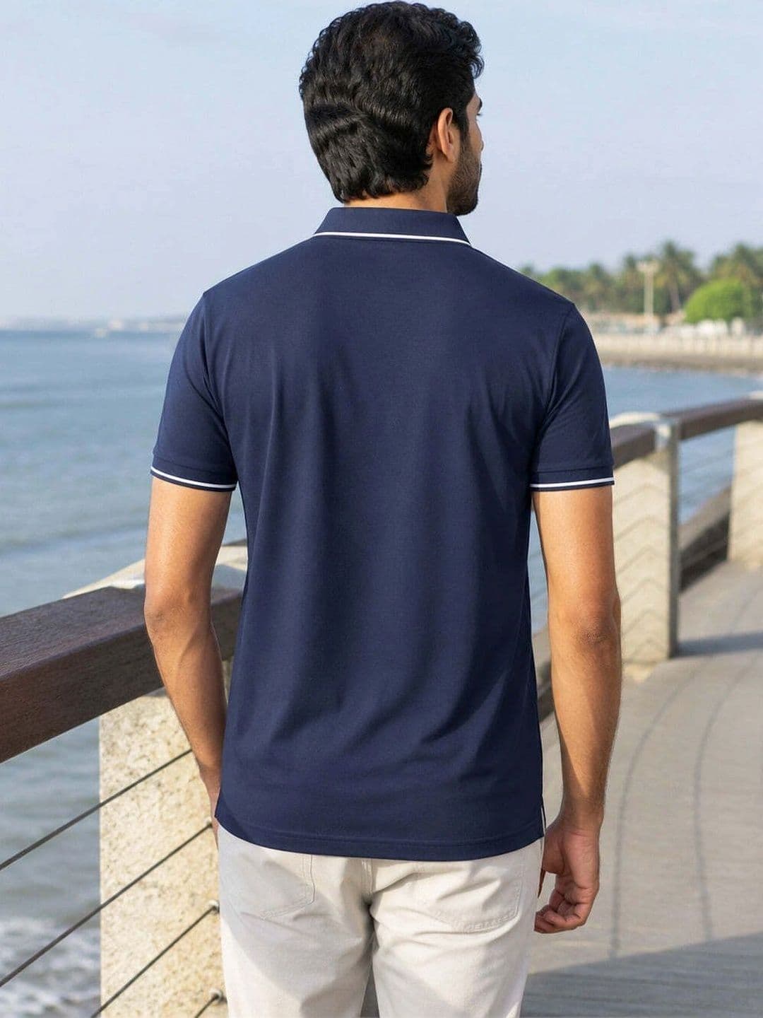 Warrior World Men Typography Printed Polo Collar Pure Cotton T-shirt thumbnail 3