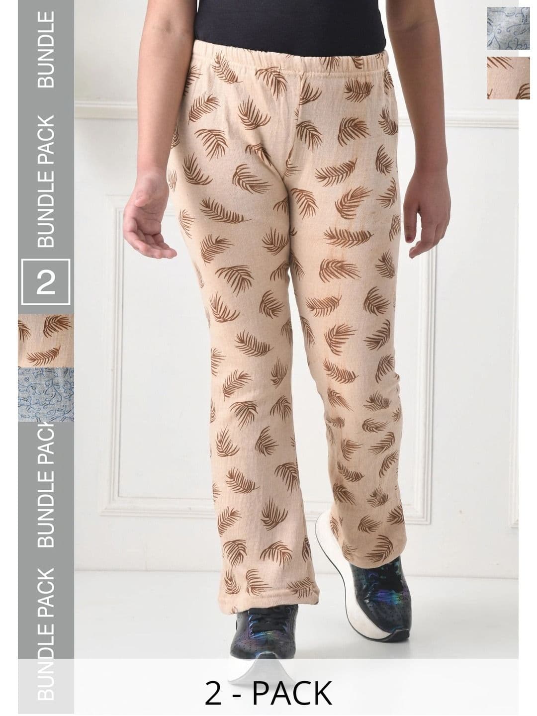 BAESD Girls 2 Floral Printed Knitted Palazzos - view 1