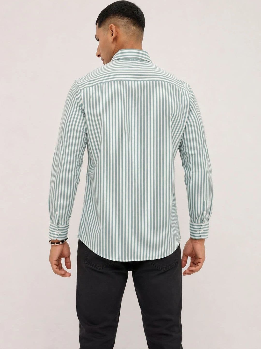 R.Code by The Roadster Life Co. Men Standard Striped Casual Shirt thumbnail 2