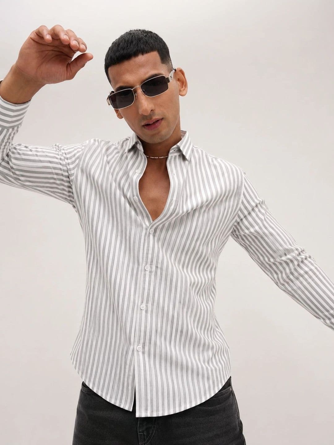 R.Code by The Roadster Life Co. Men Standard Striped Casual Shirt thumbnail 5