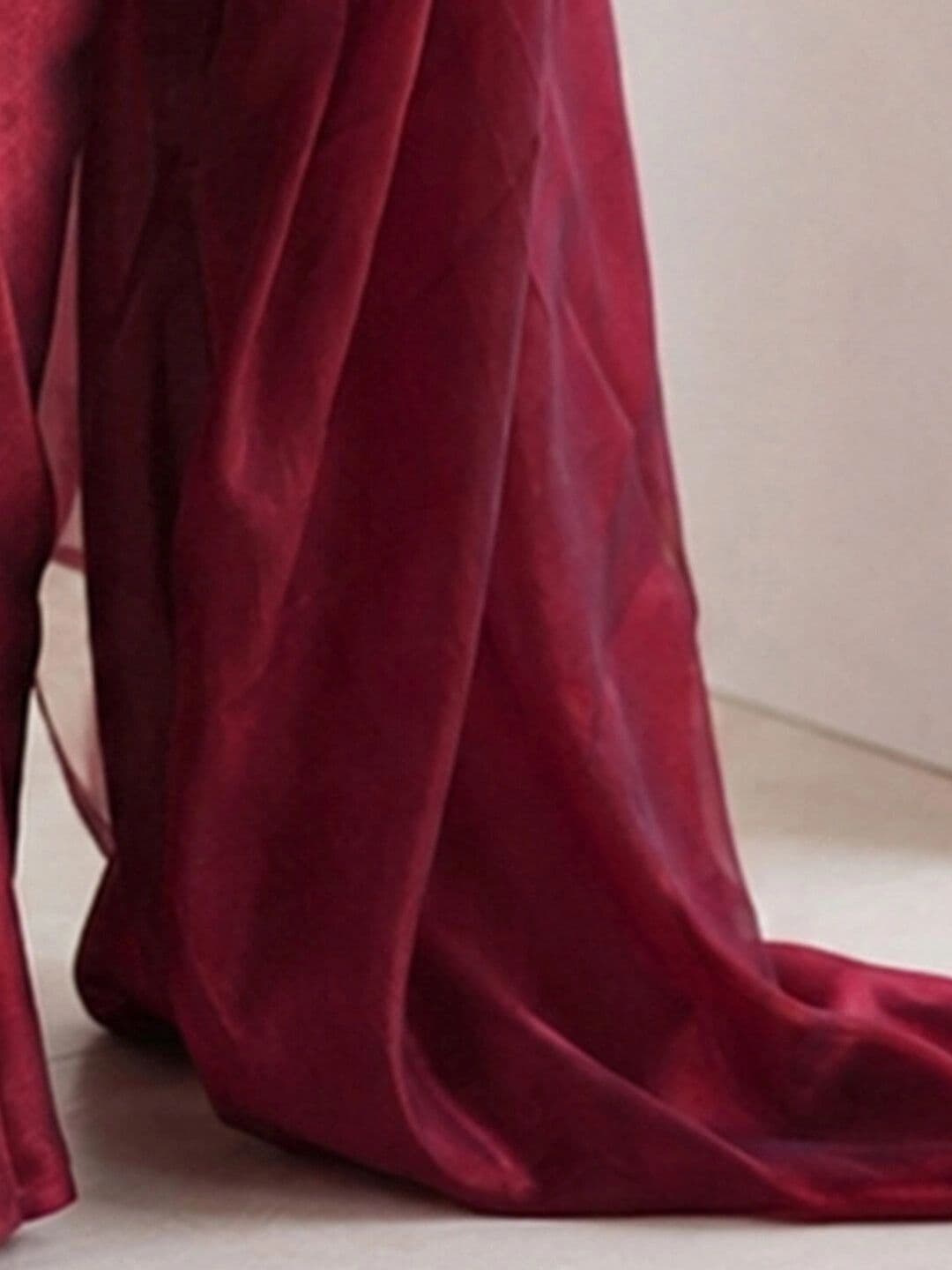 Satrani Embroidered Tissue Saree thumbnail 5