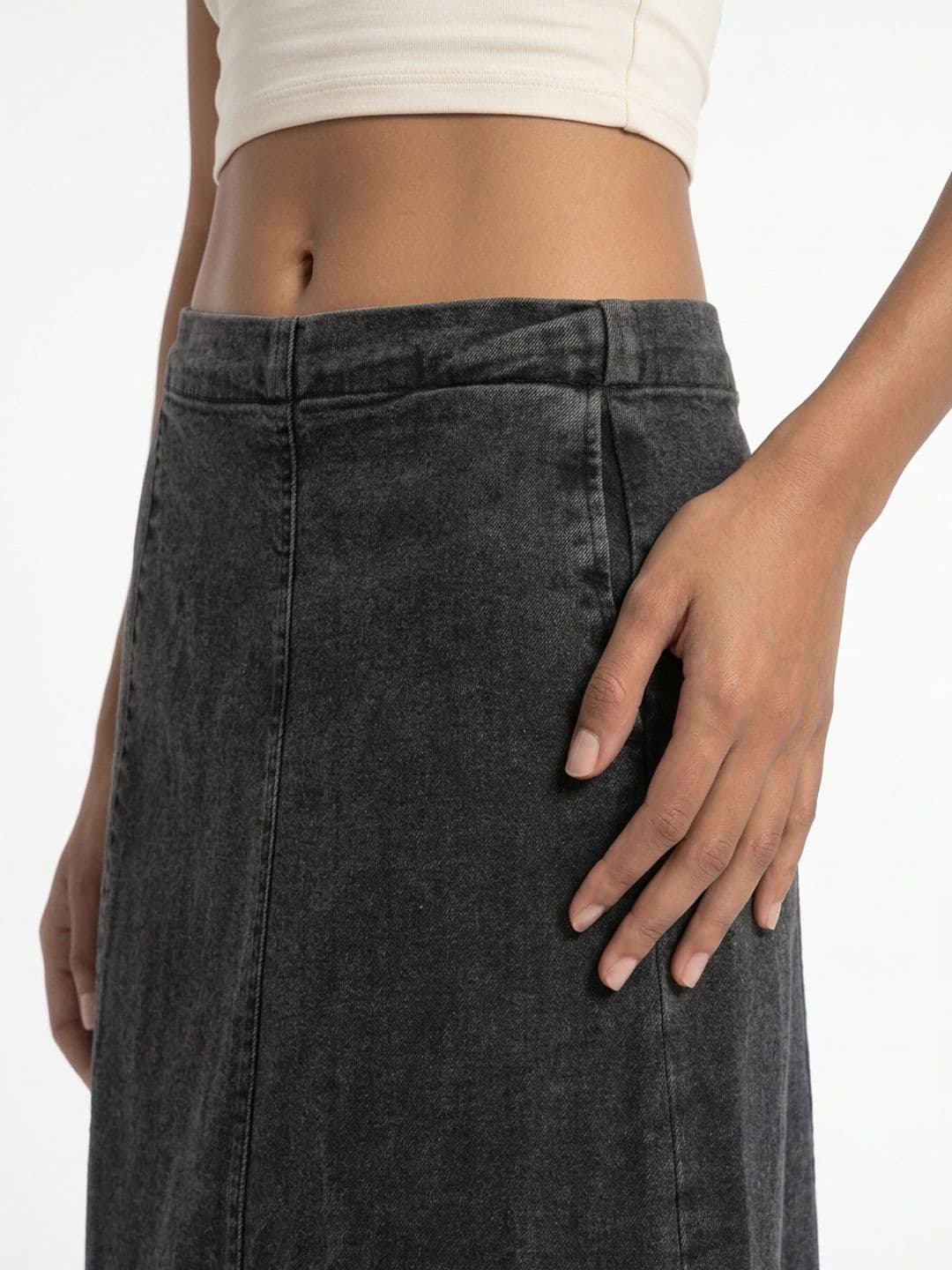 glitchez Women Washed Midi A-Line Skirt thumbnail 5