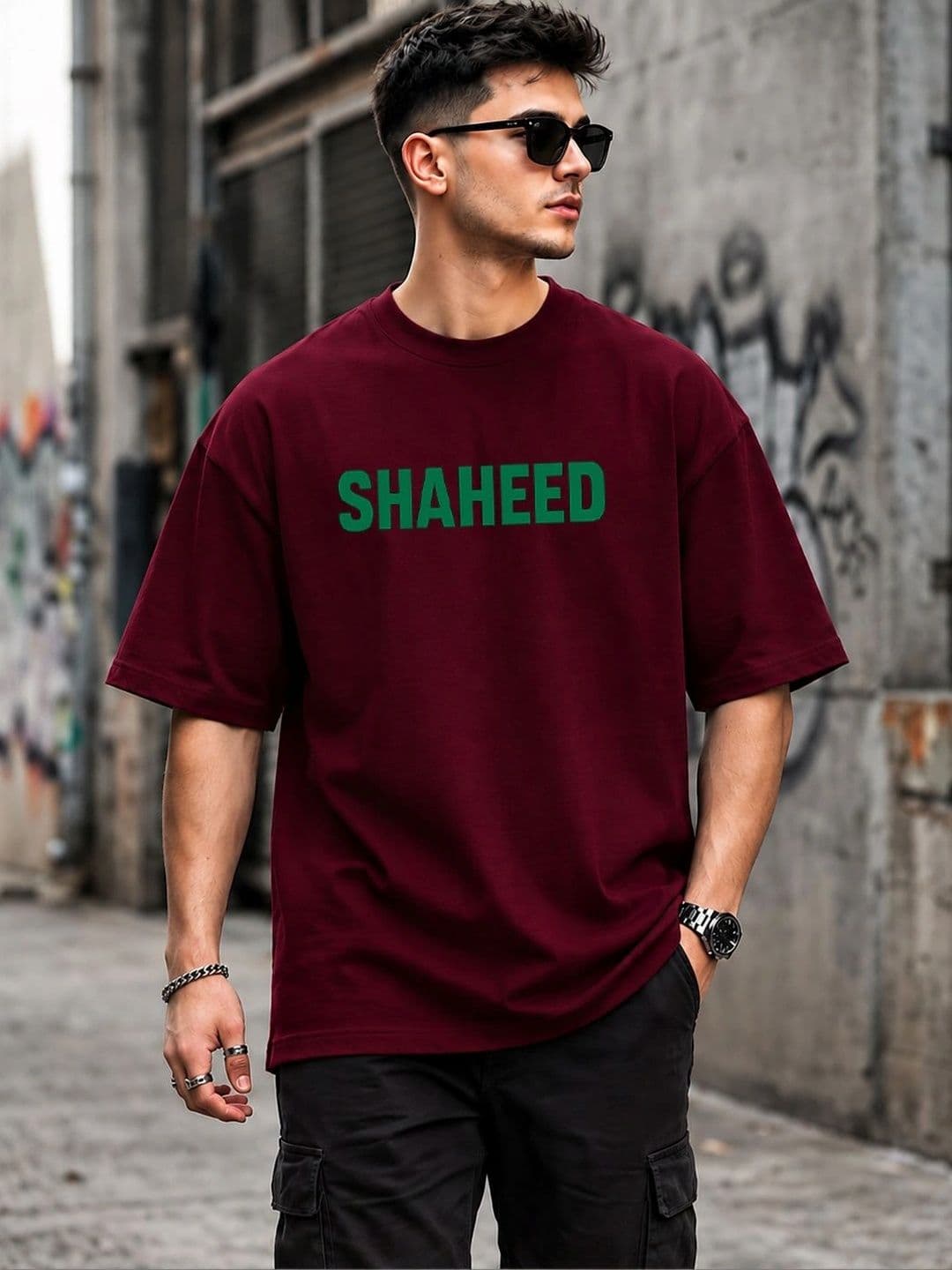 PANDA POPS Men Typography Printed Drop-Shoulder Sleeves T-shirt thumbnail 4