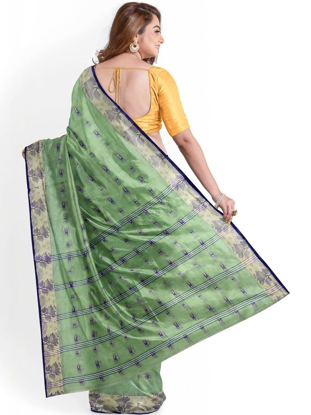 TANTSHREE Woven Design Pure Cotton Saree thumbnail 4