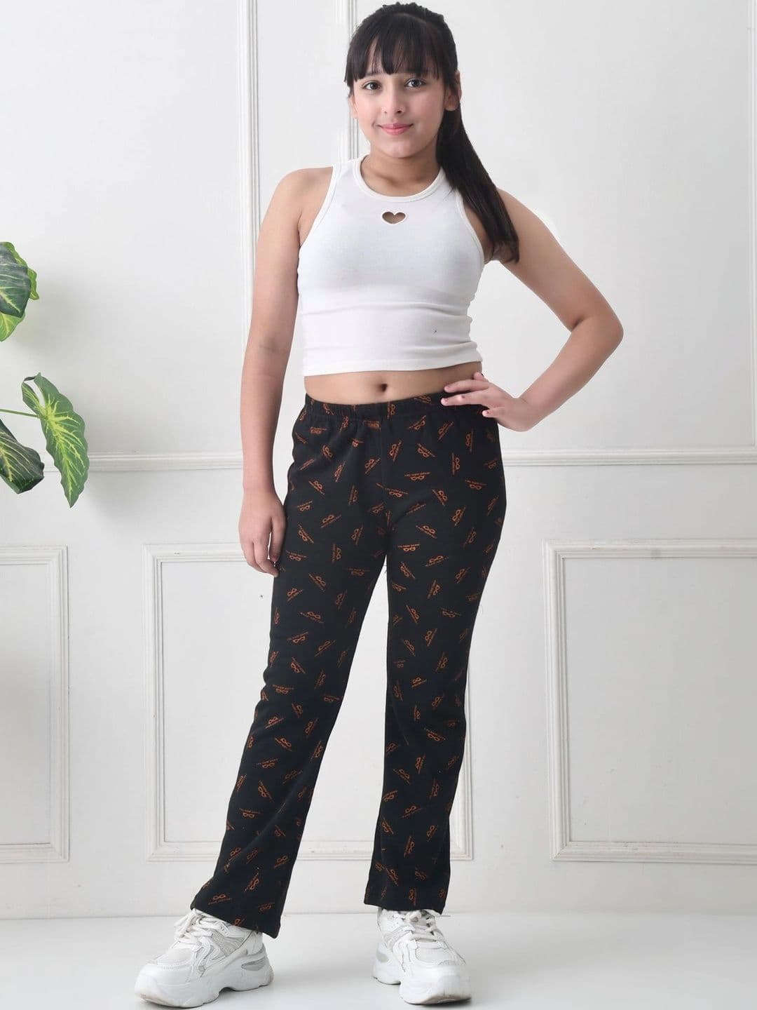 BAESD Girls Printed Knitted Palazzos thumbnail 5