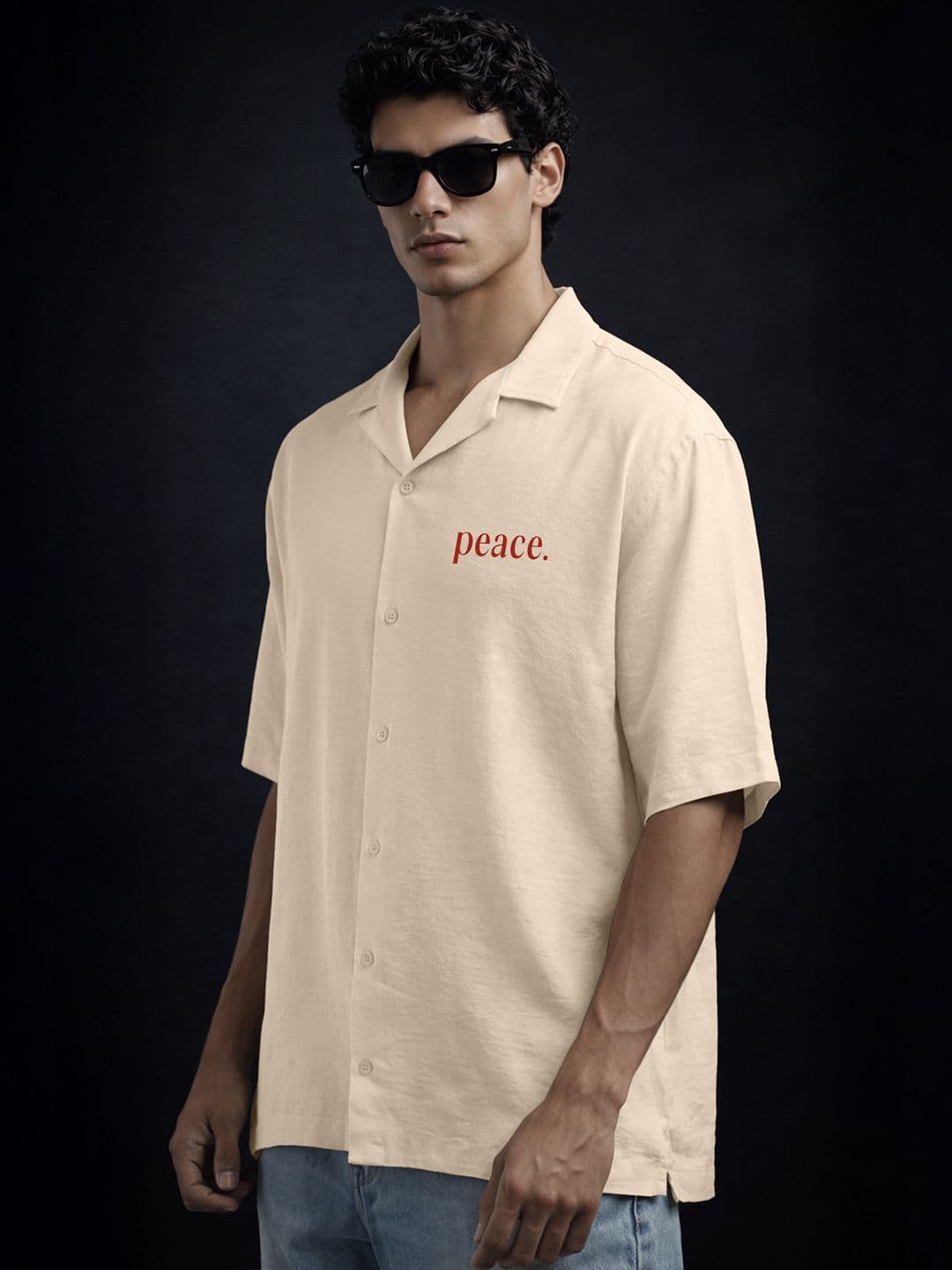 VEIRDO Oversized Camp Superhero Cotton Short Sleeves Fit Shirt thumbnail 2