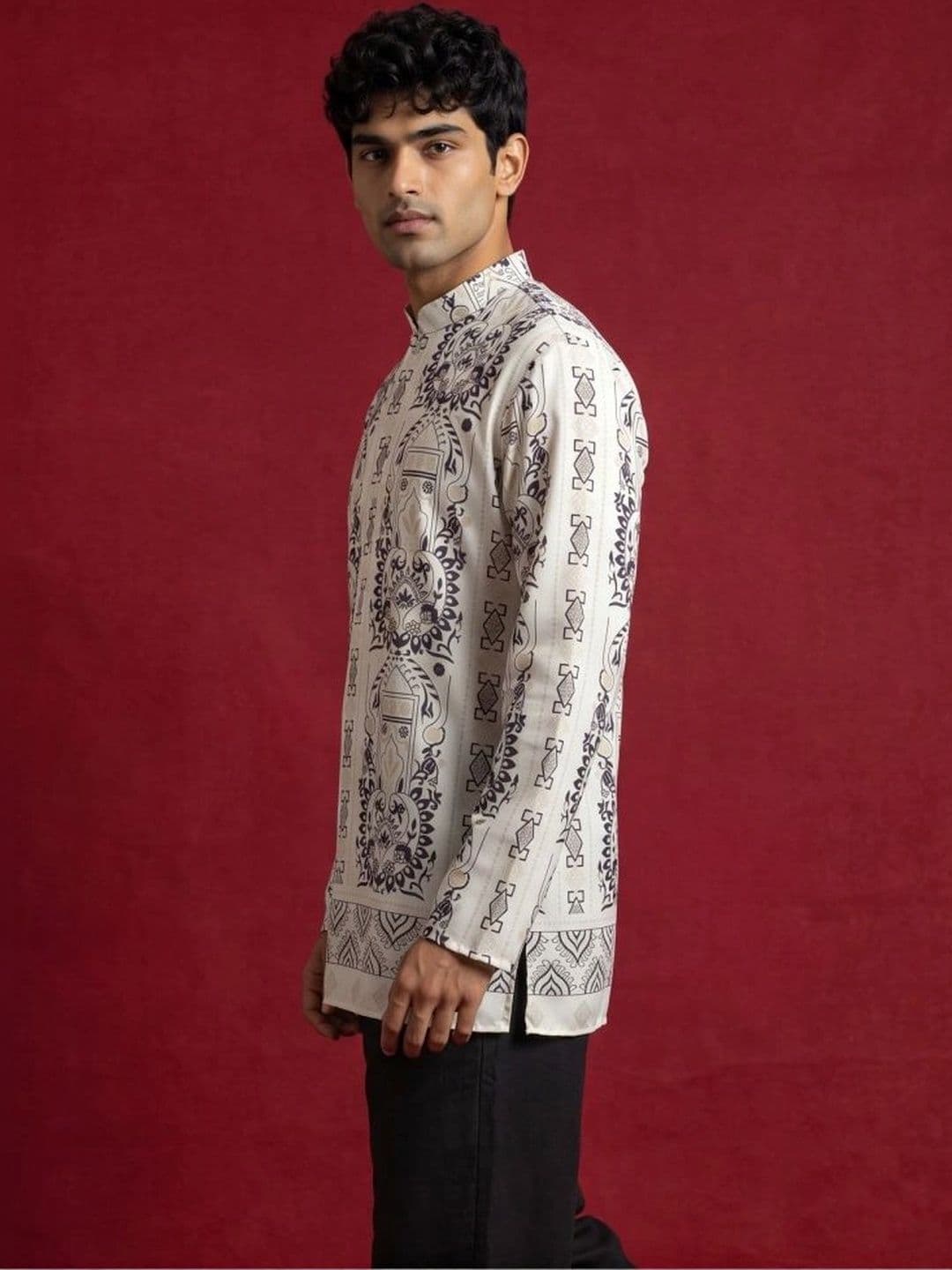Jompers Men Ethnic Motifs Printed Kurta thumbnail 4