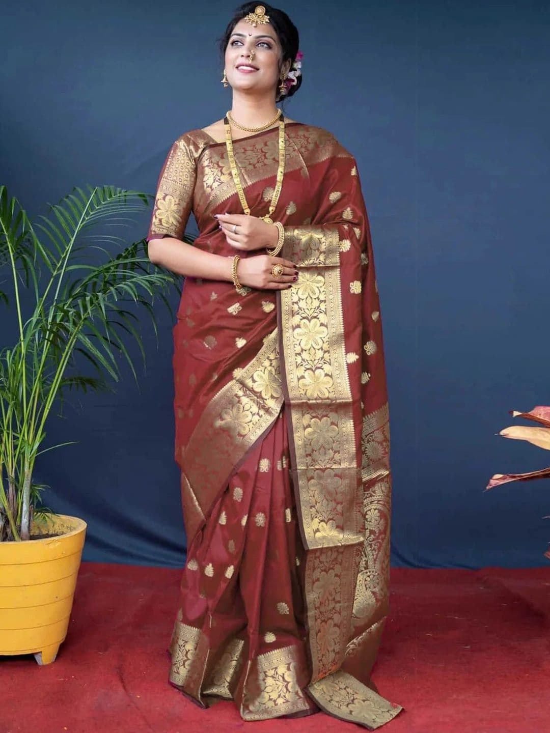 VYOM CREATION Woven Design Zari Art Silk Banarasi Saree - view 1