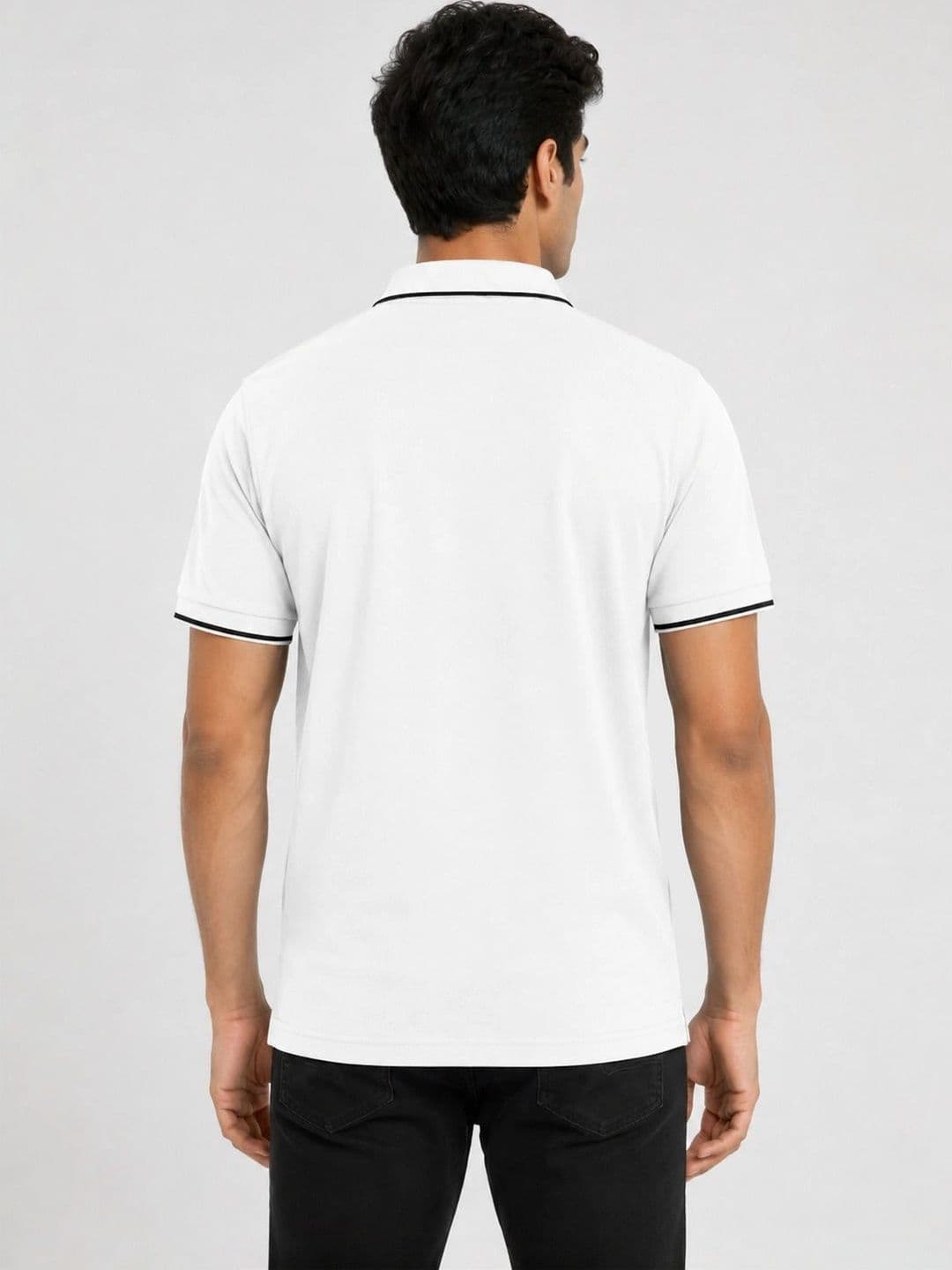 Warrior World Men Brand Logo Polo Collar Pure Cotton T-shirt thumbnail 2