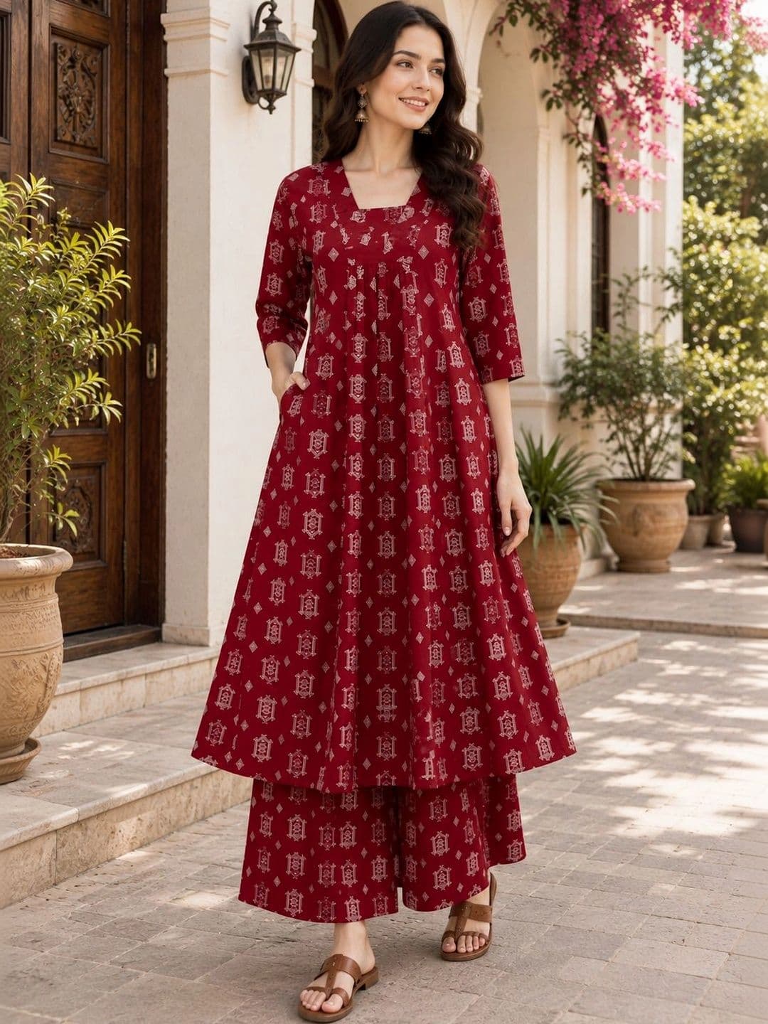 NEW ETHNIC 4 YOU Women Printed Regular Kurta with Palazzos - view 1