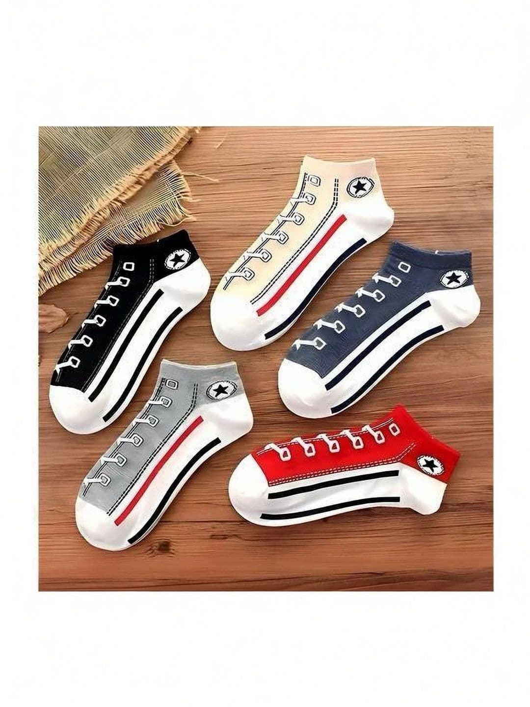 REDCARP Men Pack of 5 Cotton Patterned Ankle Length Socks - view 1