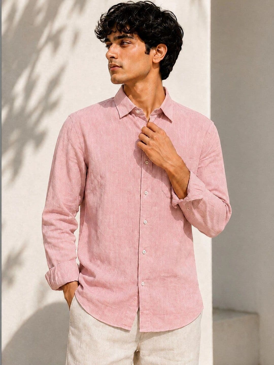 HERE&NOW Men Comfort Semi Sheer Casual Shirt thumbnail 2