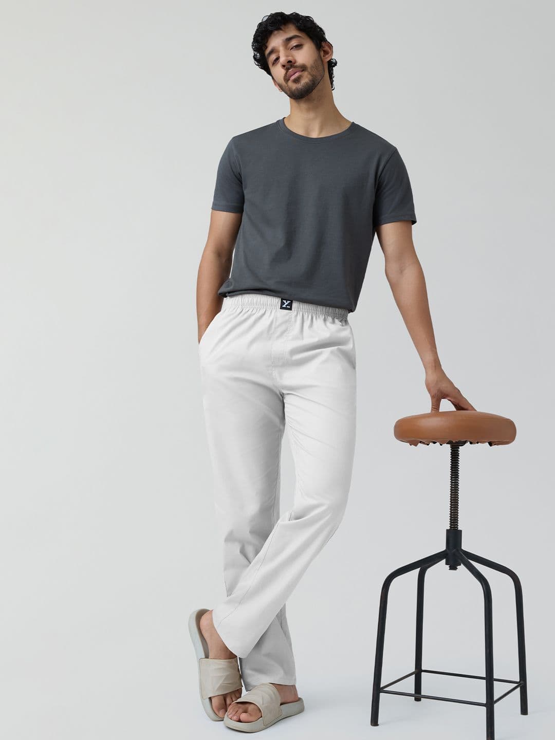XYXX Solid Mid-Rise Cotton Lounge Pants thumbnail 17