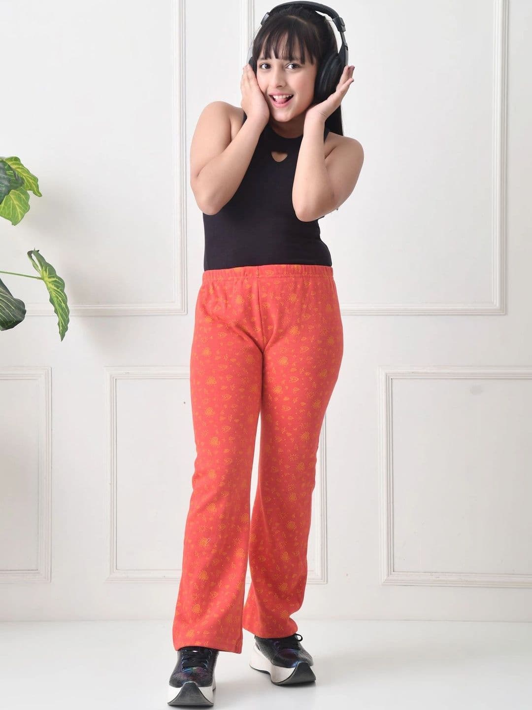 BAESD Girls Printed Knitted Palazzos thumbnail 2