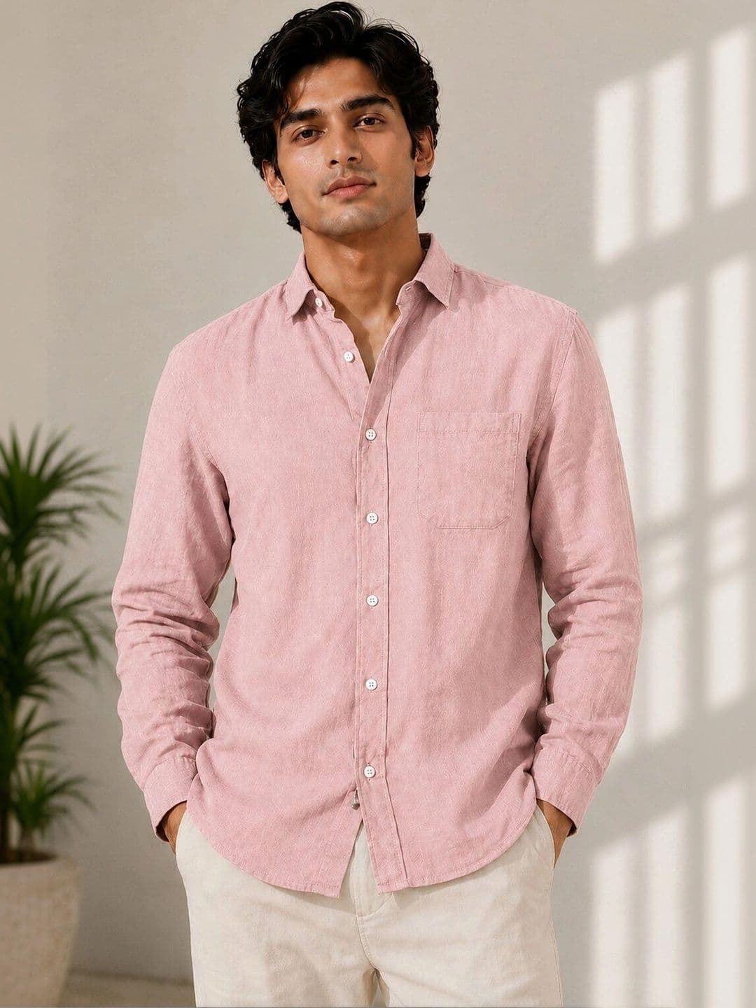 HERE&NOW Men Comfort Semi Sheer Casual Shirt thumbnail 6