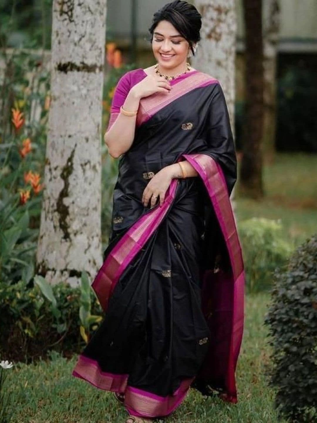 revika Woven Design Zari Art Silk Designer Kanjeevaram Saree thumbnail 4