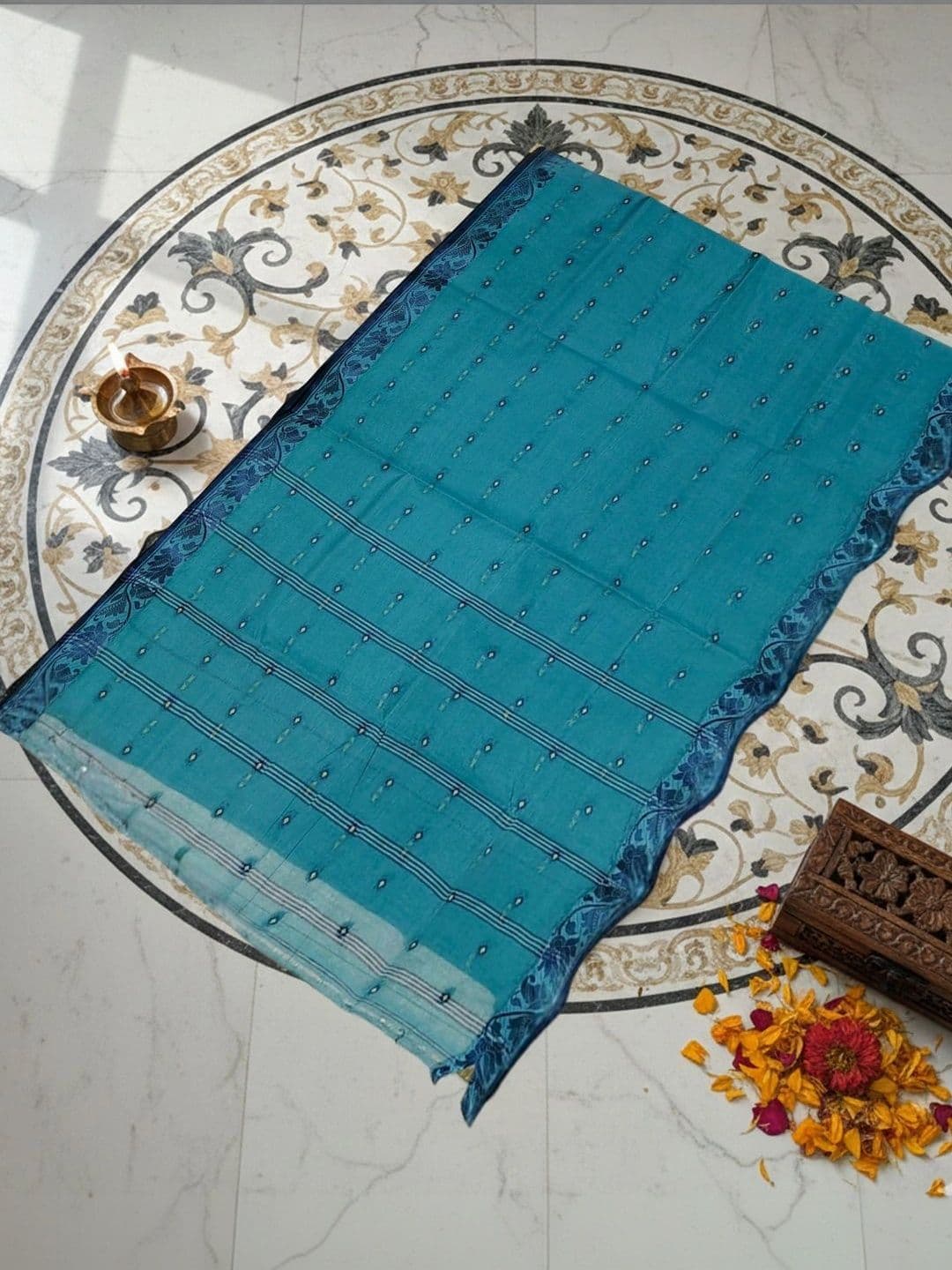 TANTSHREE Striped Pure Cotton Saree thumbnail 3