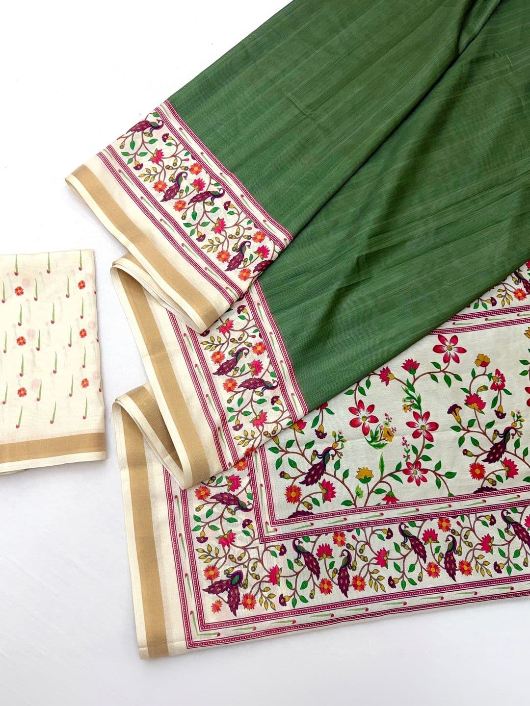NARIVESH TRENDS Kalamkari Art Silk Saree thumbnail 2