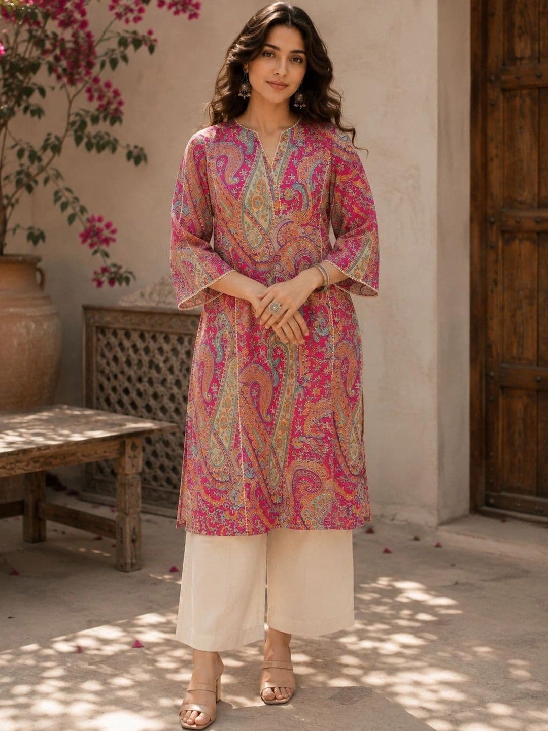 Tabeedah Women Paisley Printed Indie Prints Handloom Kurta thumbnail 2