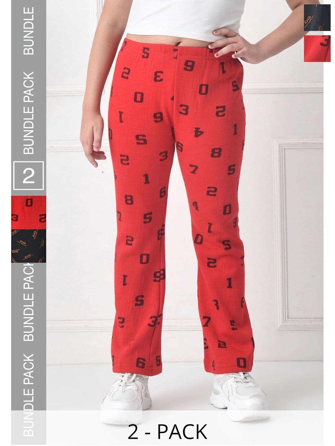 BAESD Girls 2 Printed Knitted Palazzos - view 1