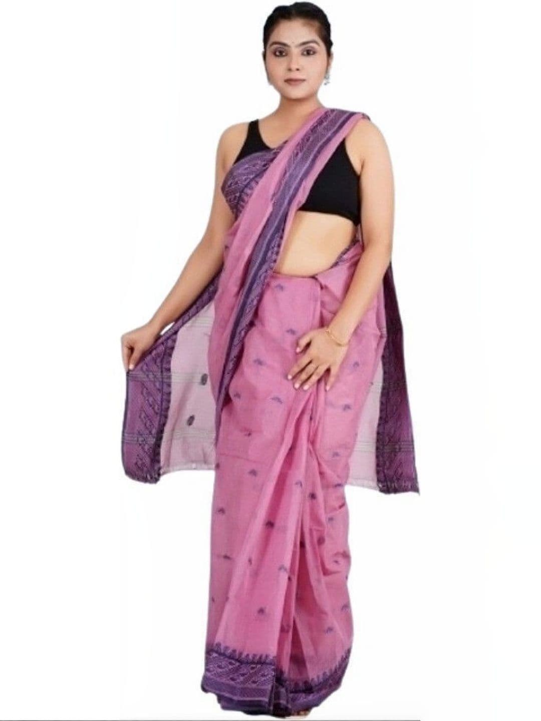 TANTSHREE Embroidered Pure Cotton Saree - view 1