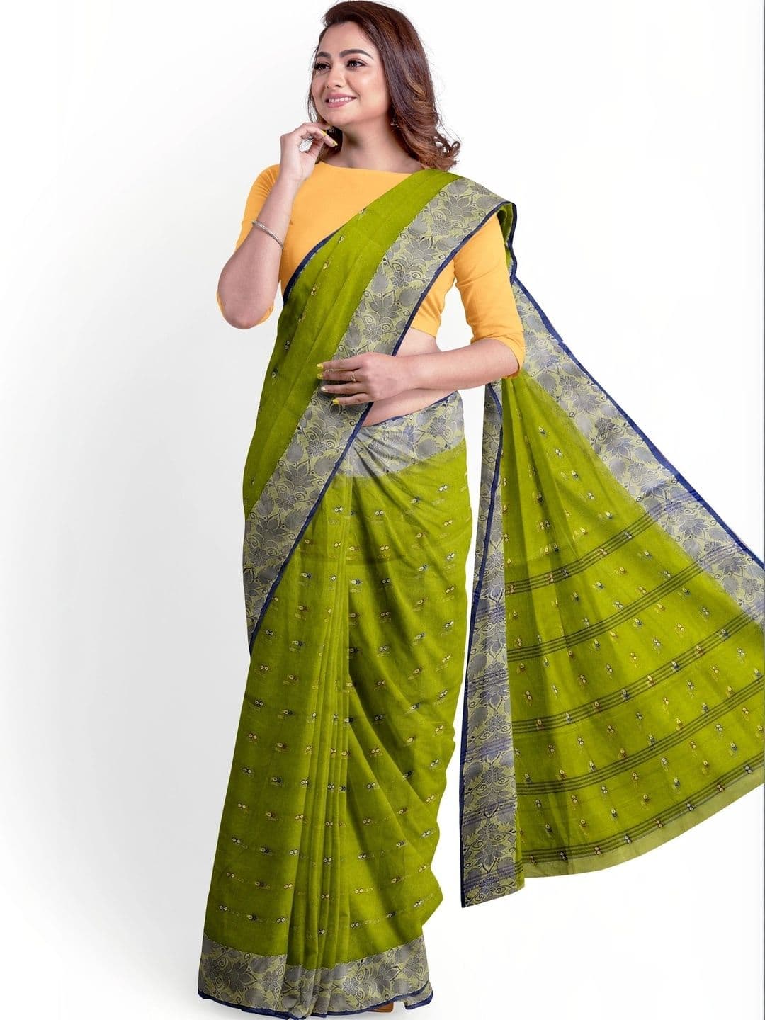 TANTSHREE Woven Design Pure Cotton Saree thumbnail 5