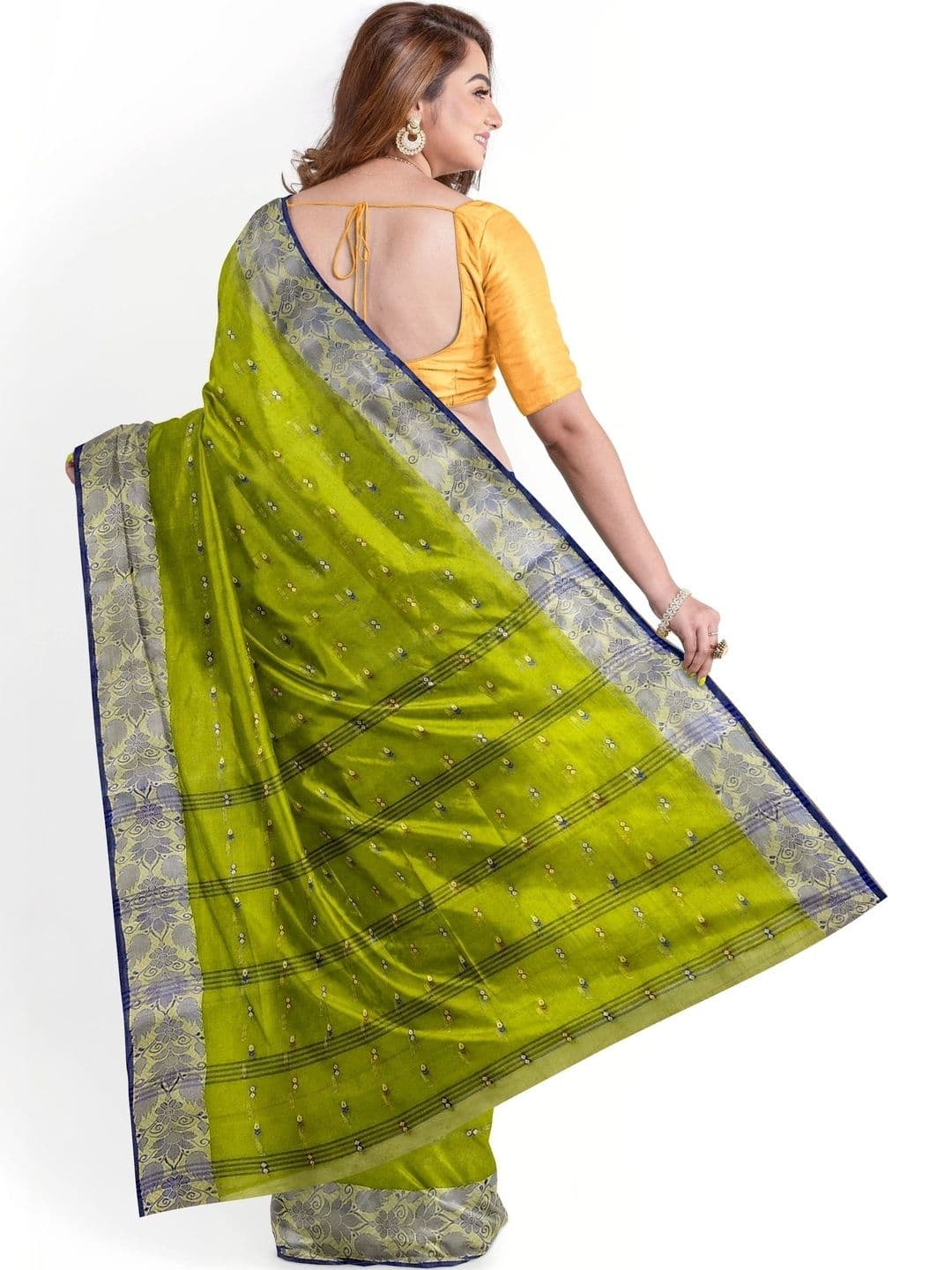 TANTSHREE Woven Design Pure Cotton Saree thumbnail 4