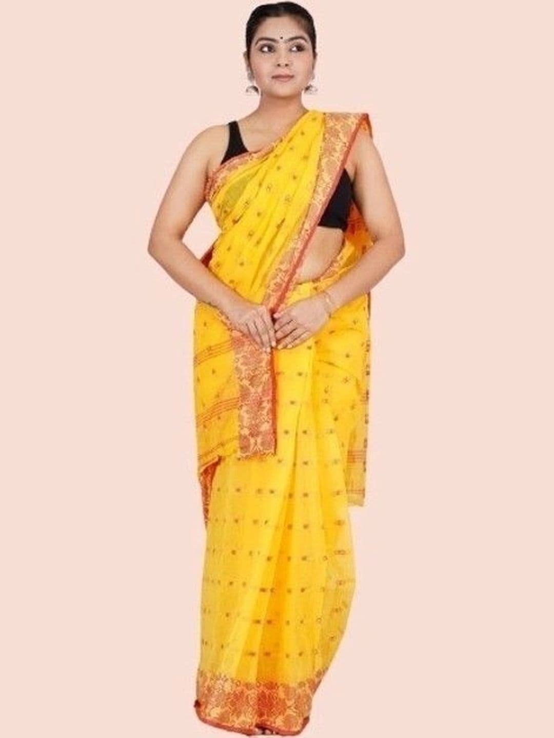 TANTSHREE Woven Design Pure Cotton Saree thumbnail 5