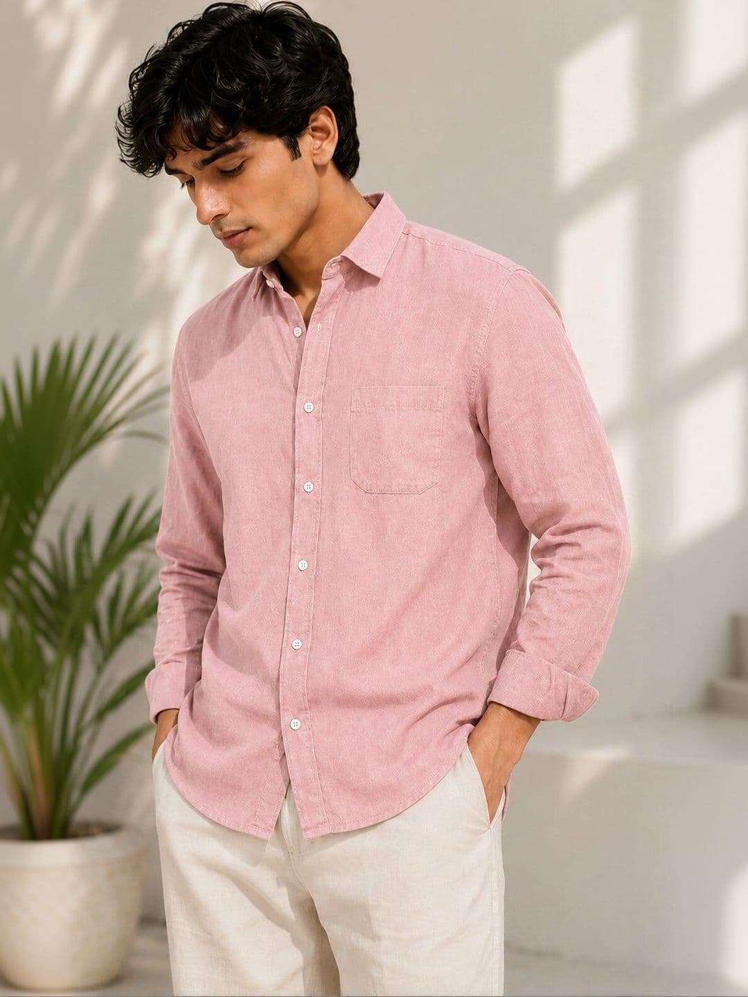 HERE&NOW Men Comfort Semi Sheer Casual Shirt thumbnail 3