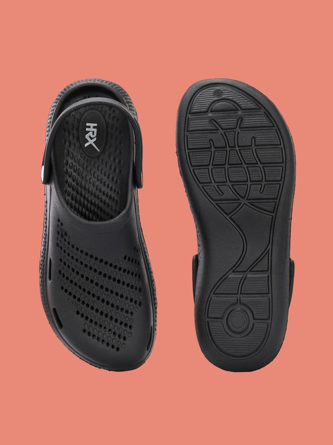 HRX by Hrithik Roshan Men Black Self Design Rubber Clogs thumbnail 6
