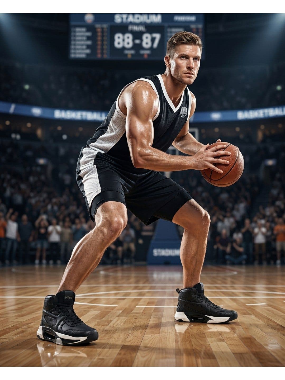 HRX by Hrithik Roshan Men Mid-Top Non-Marking Basketball Sports Shoes thumbnail 2