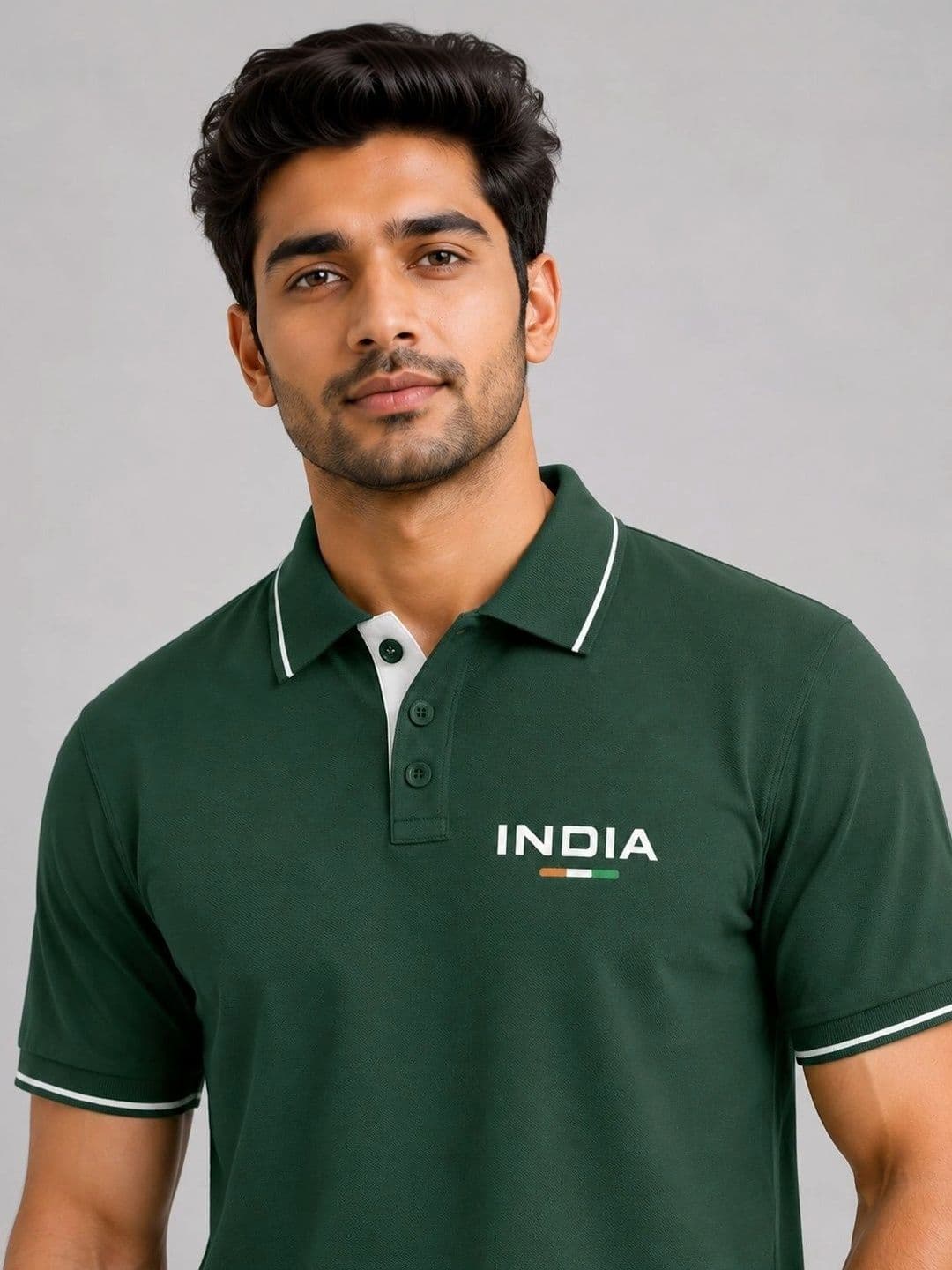 Warrior World Men Typography Polo Collar Pure Cotton T-shirt thumbnail 2