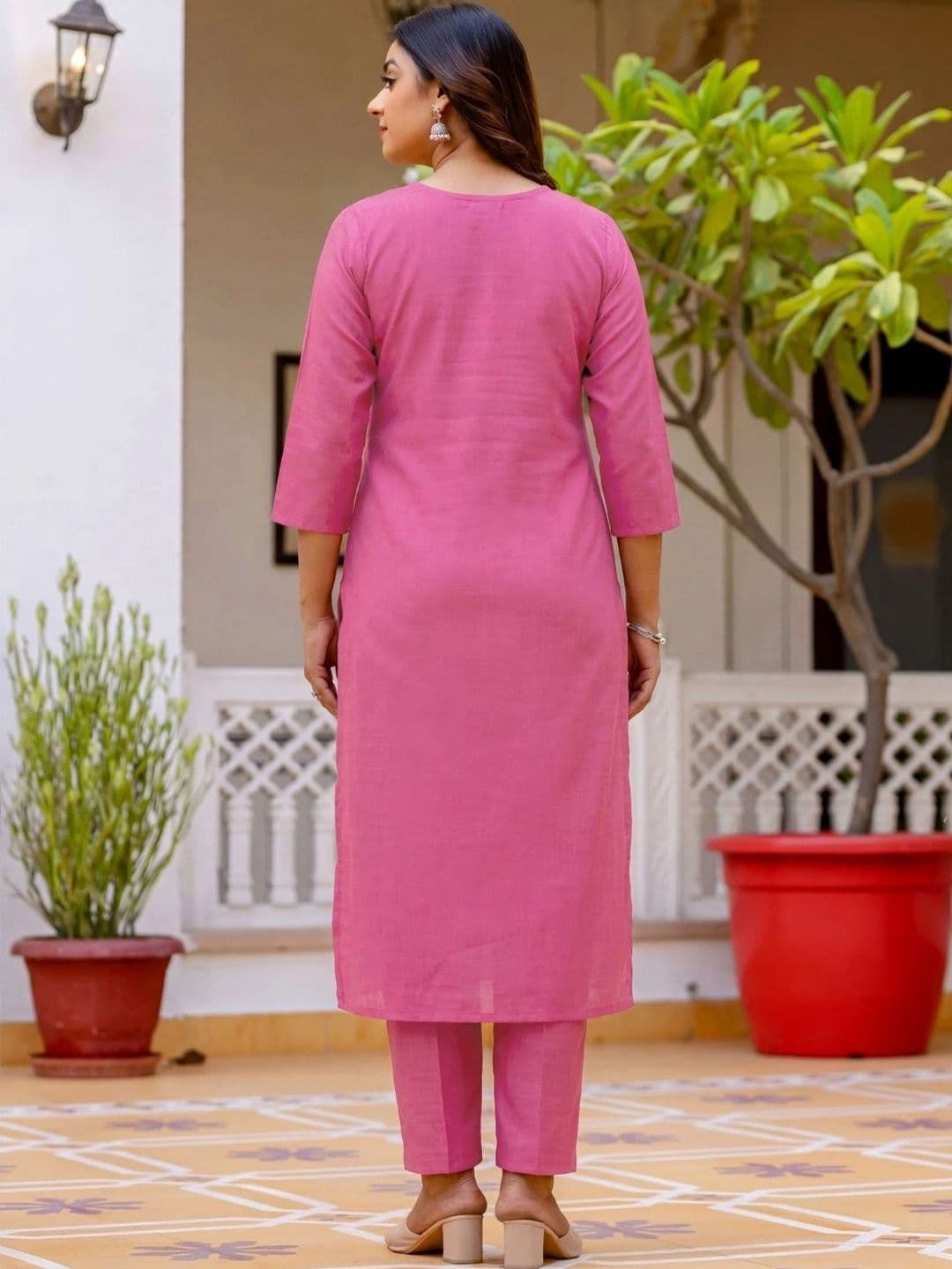ANKHIR ERA Women Ethnic Motifs Embroidered Regular Kurta with Trousers & With Dupatta thumbnail 3