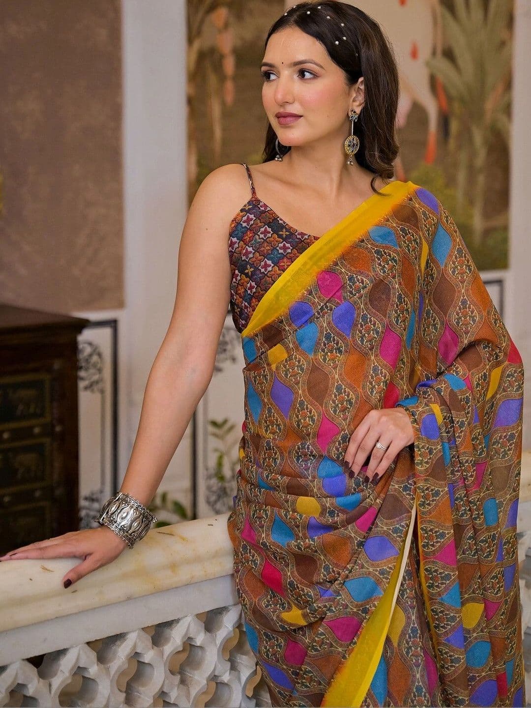 KALINI Woven Design Pure Georgette Saree thumbnail 7