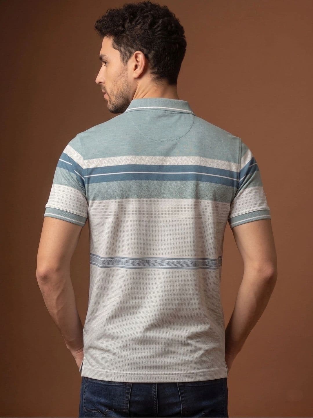 Roadster Men Striped Polo Collar Pockets T-shirt thumbnail 3