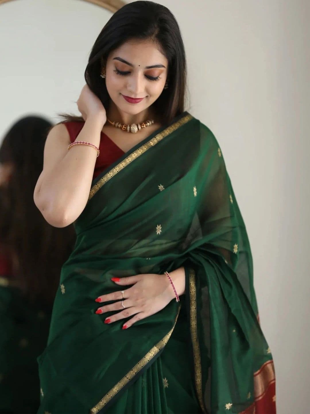 VYOM CREATION Woven Design Zari Art Silk Banarasi Saree thumbnail 6