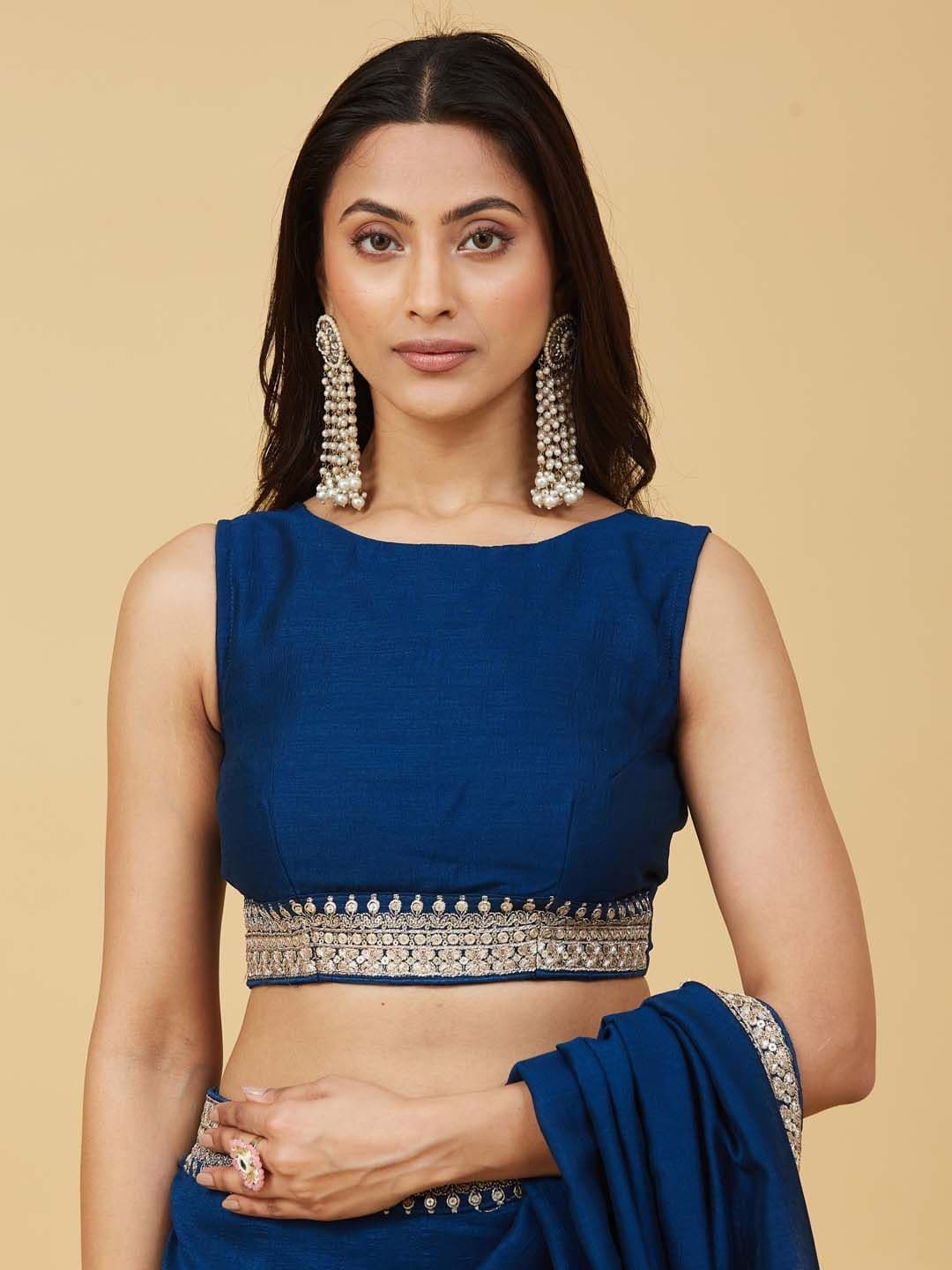 kasee Embellished Embroidered Silk Blend Heavy Work Saree thumbnail 6