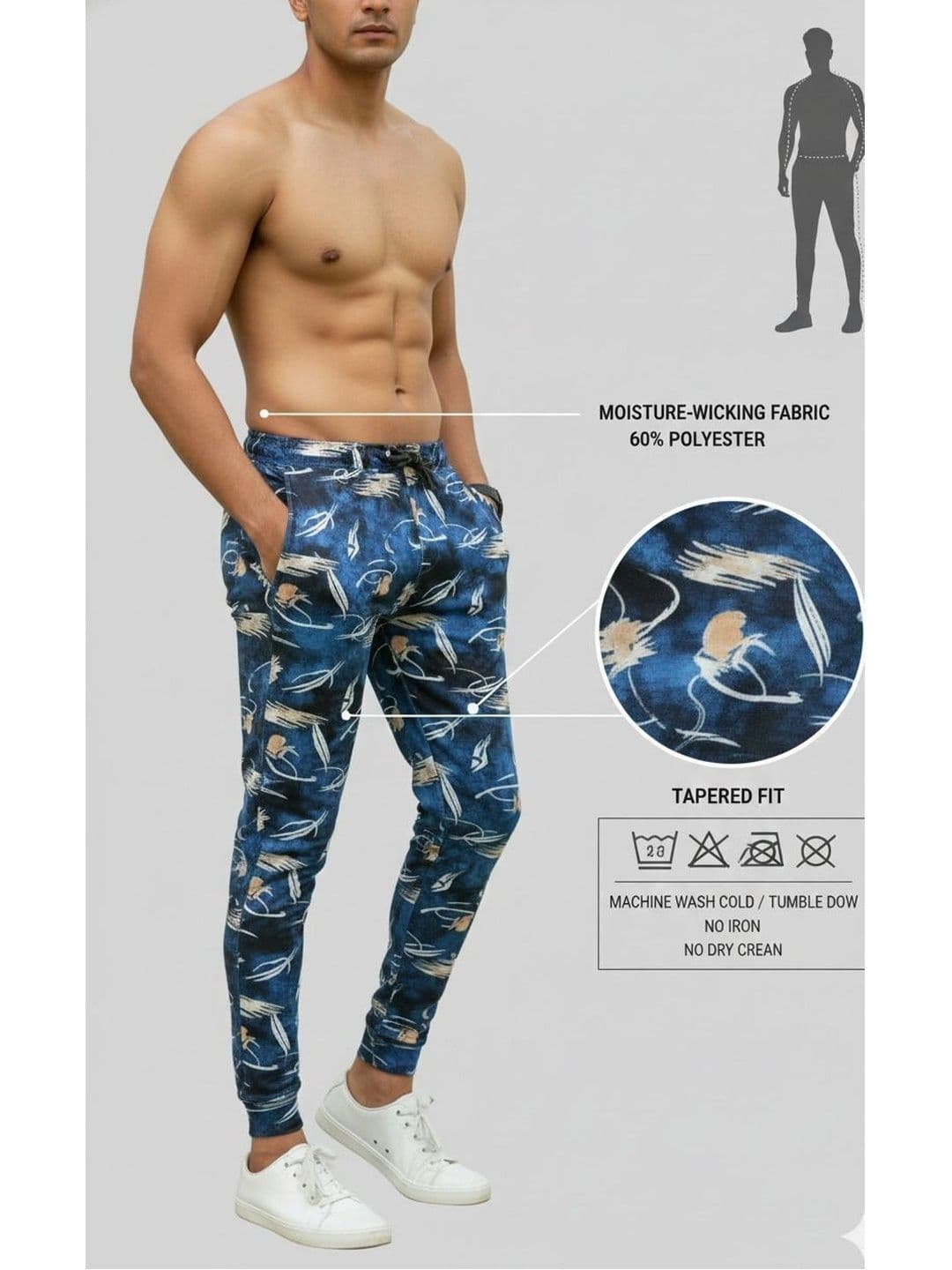 24 Street Men Jogger Mid-Rise Printed Jeans thumbnail 2
