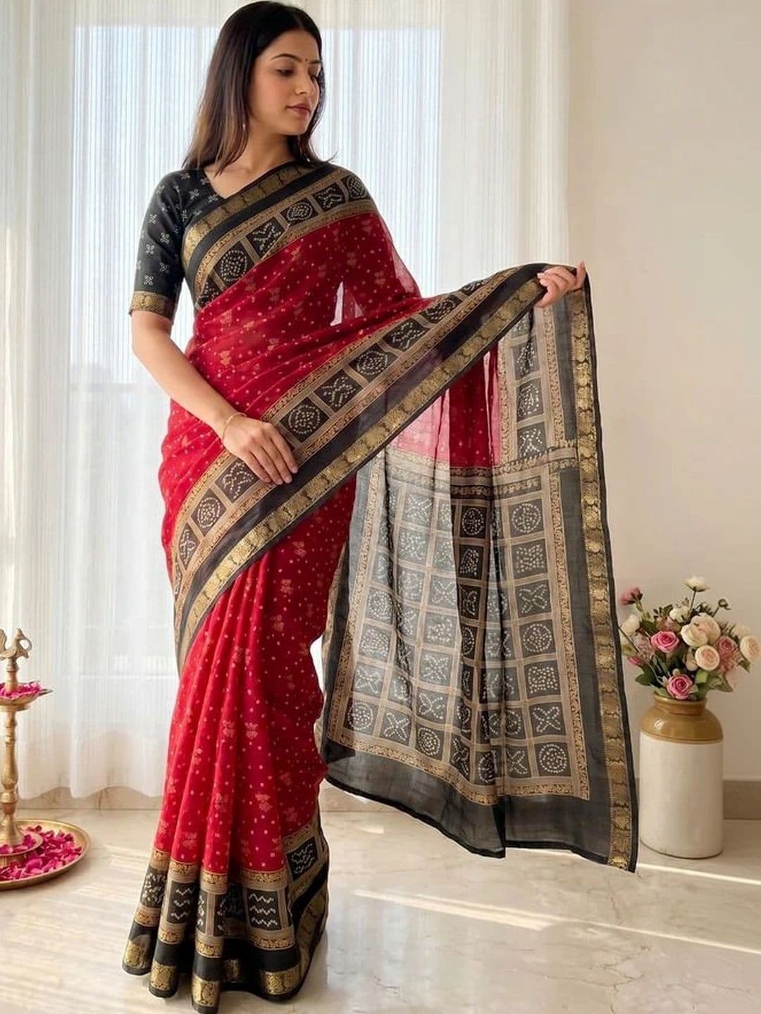 NARIVESH TRENDS Zari Saree - view 1