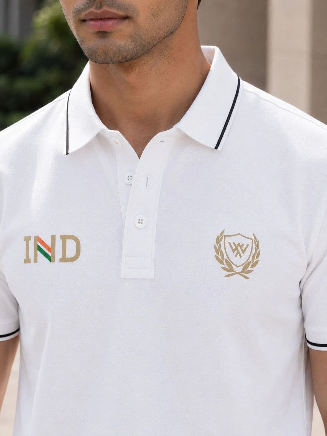 Warrior World Men Brand Logo Polo Collar T-shirt thumbnail 5