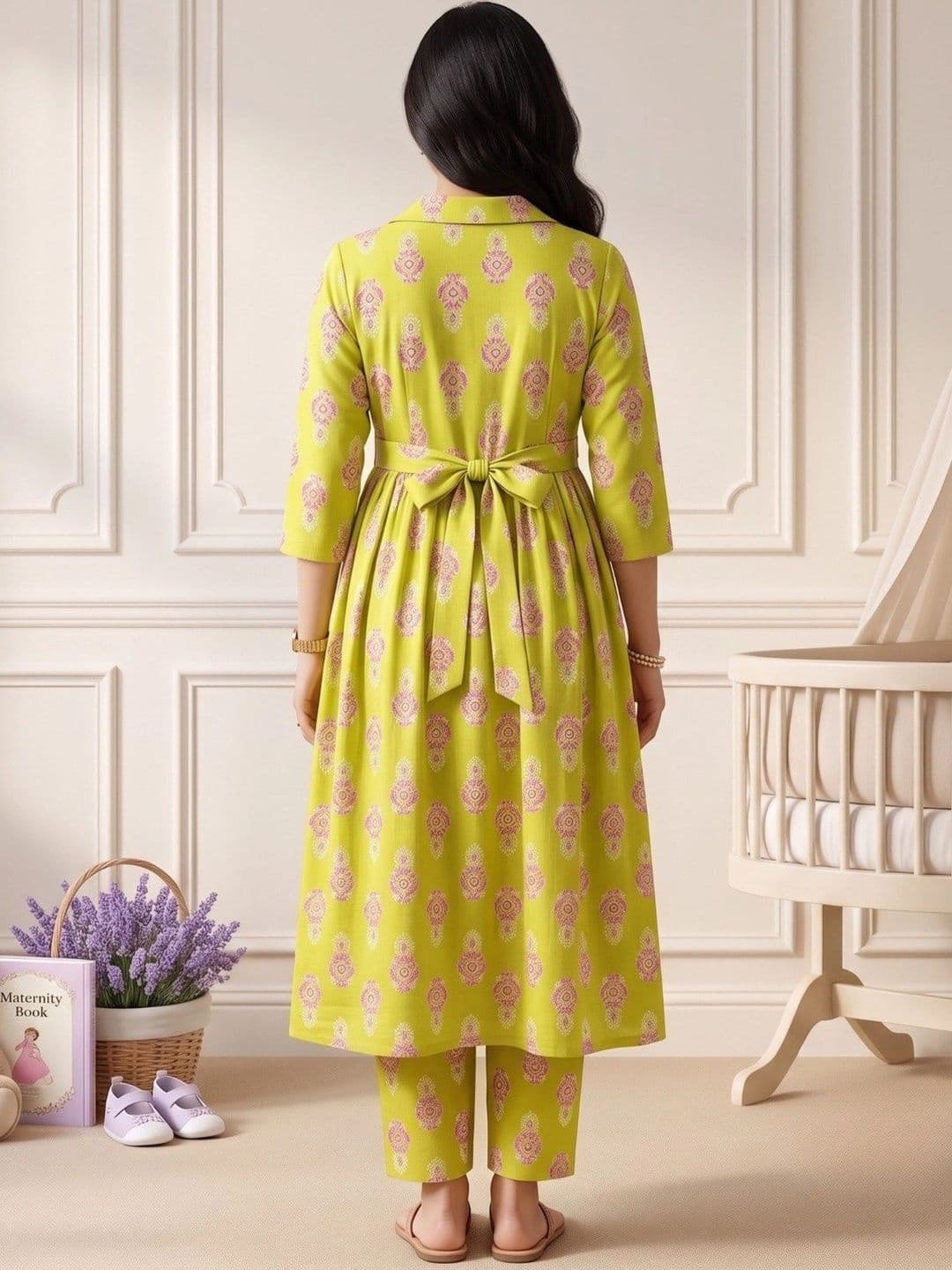 DUMMY SHAPE Women Ethnic Motifs Printed Empire Kurta with Trousers thumbnail 6