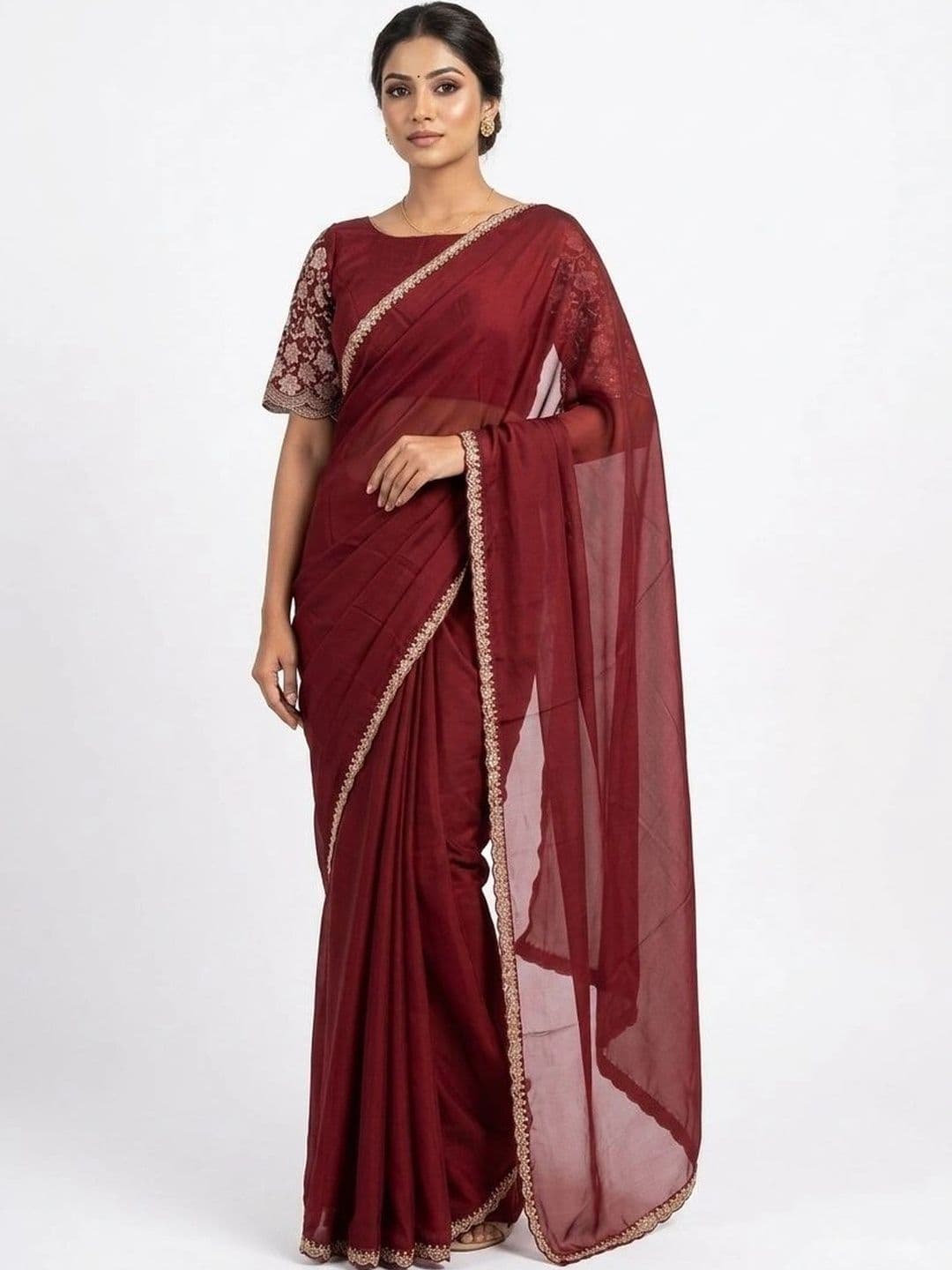 DEVI FASHIONS LLP Poly Crepe Saree - view 1