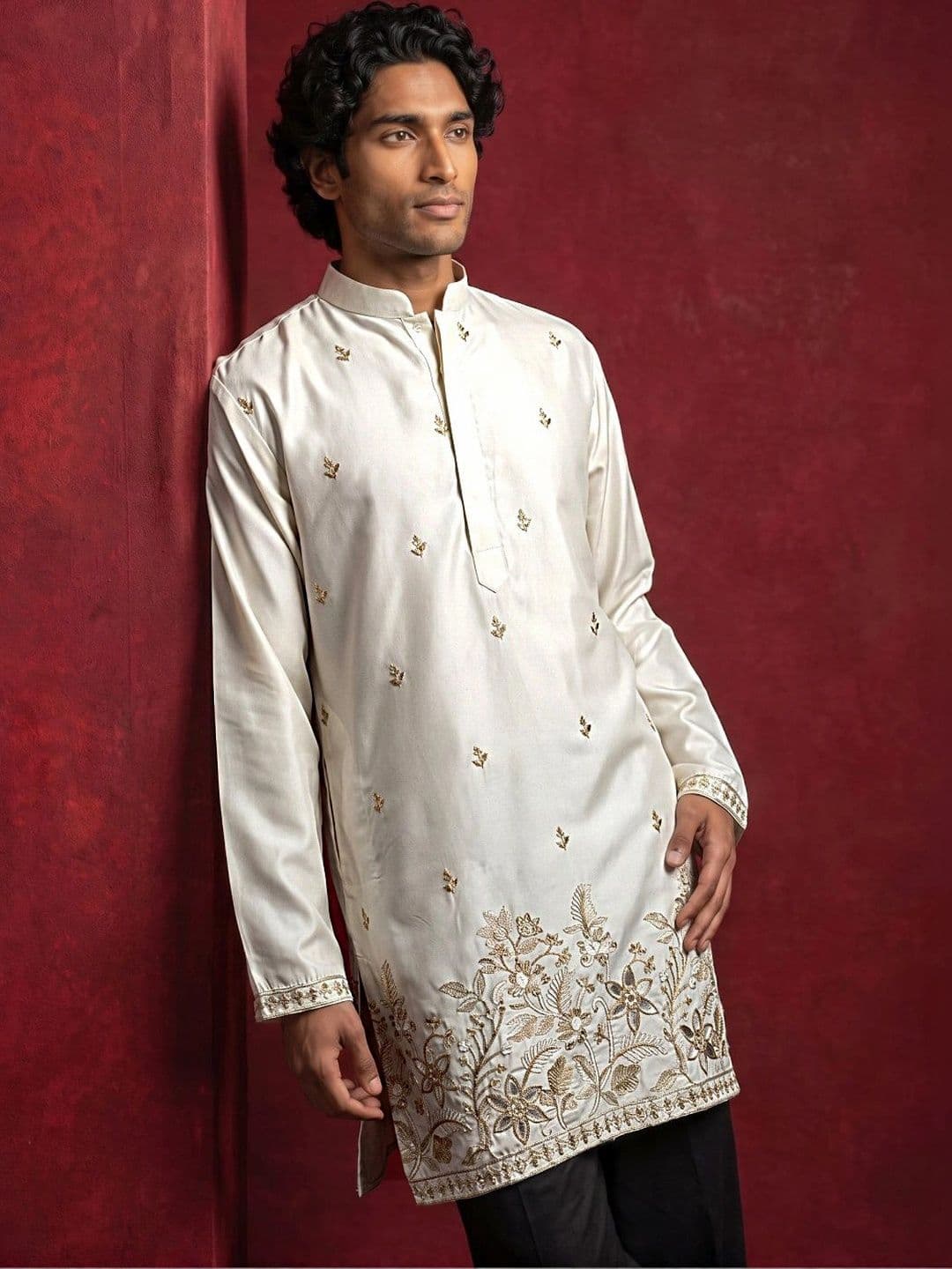 Jompers Men Embroidered Thread Work Kurta - view 1