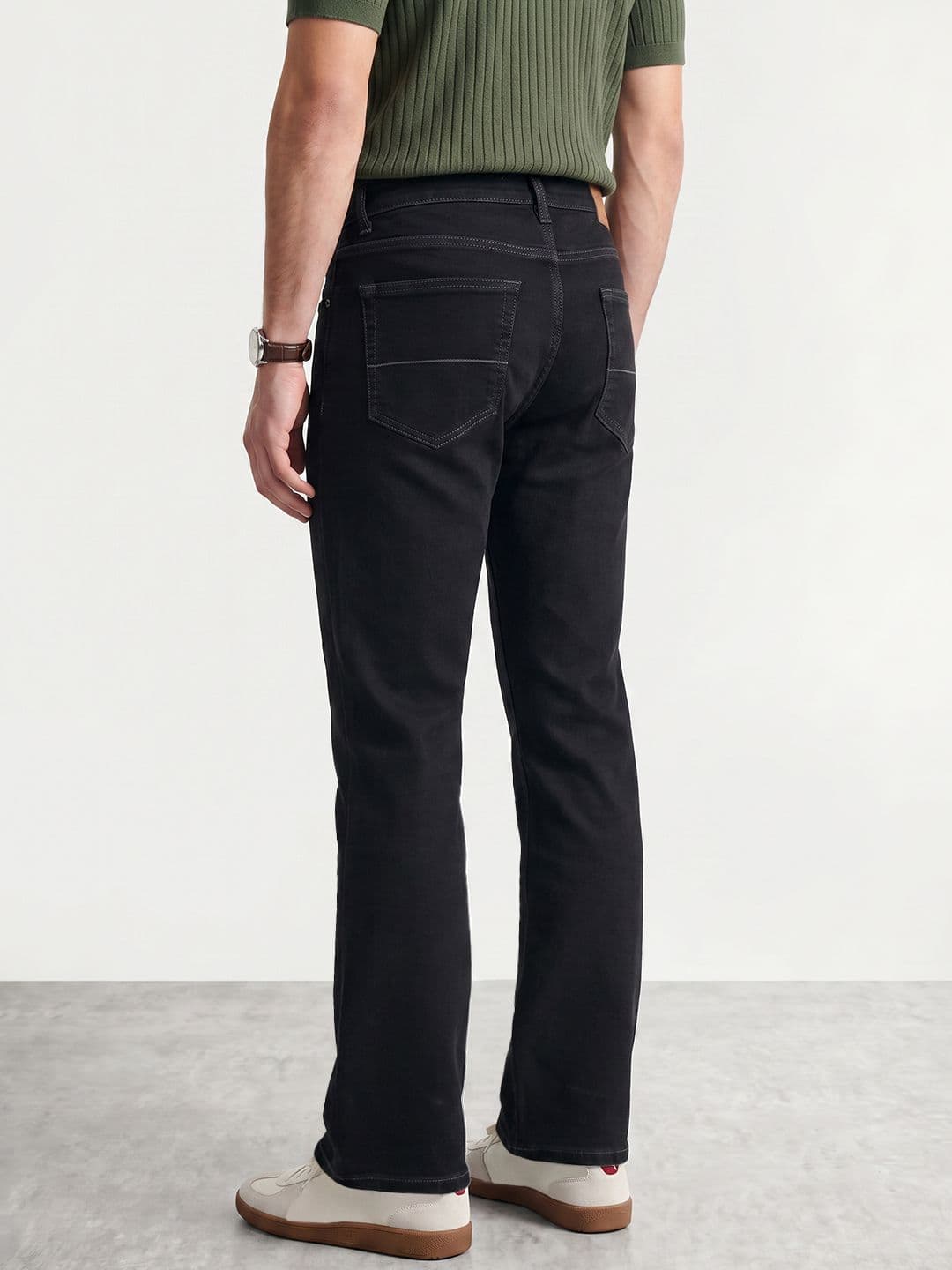 Mast & Harbour Men Bootcut Stretchable Jeans thumbnail 5