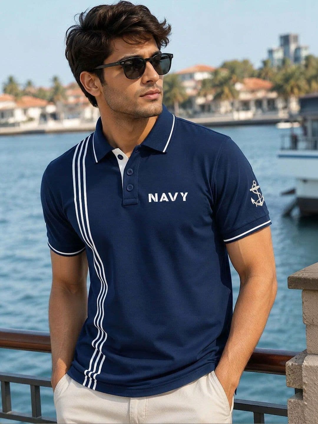 Warrior World Men Typography Printed Polo Collar Pure Cotton T-shirt thumbnail 4