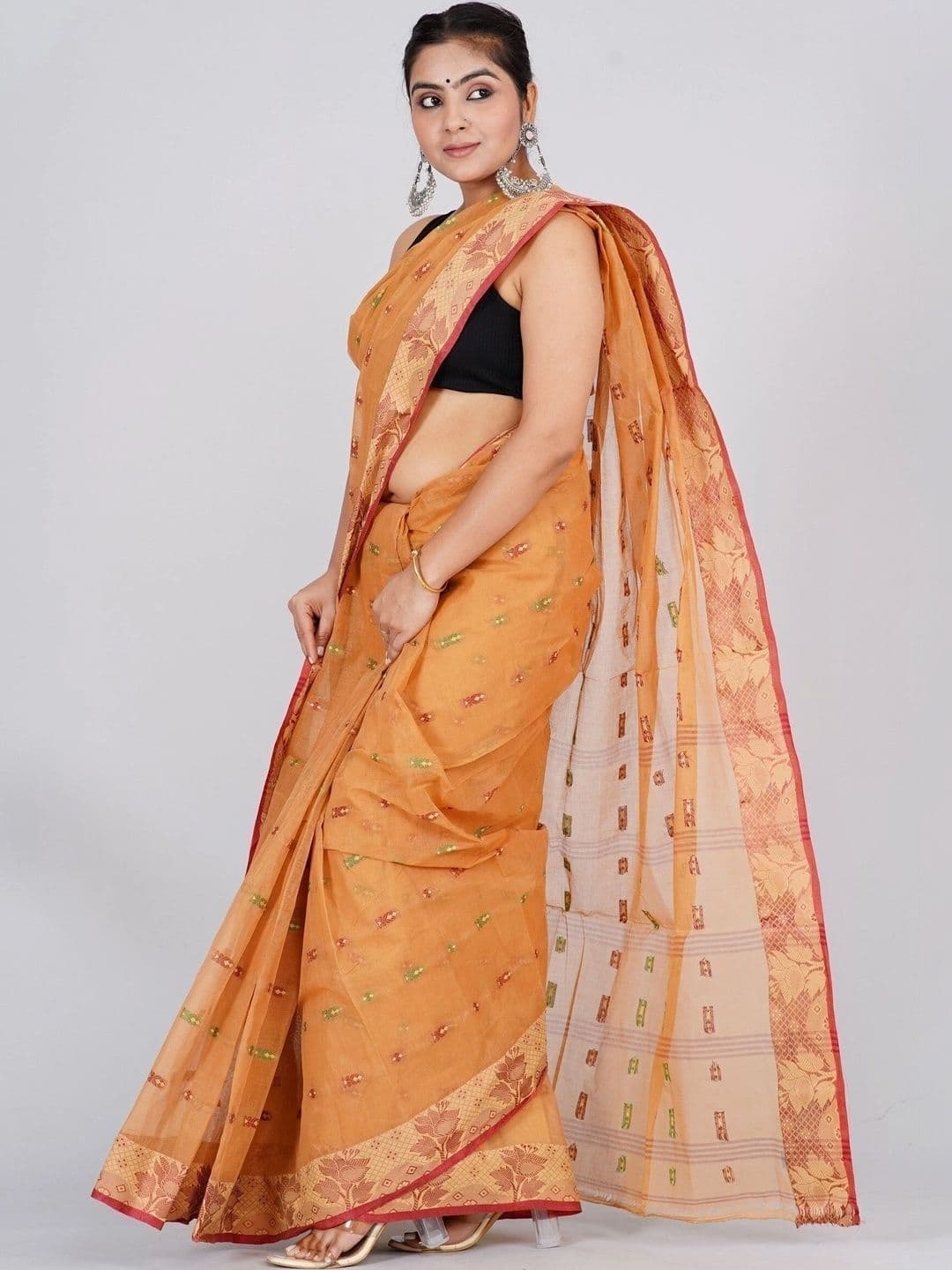 TANTSHREE Floral Pure Cotton Saree thumbnail 5