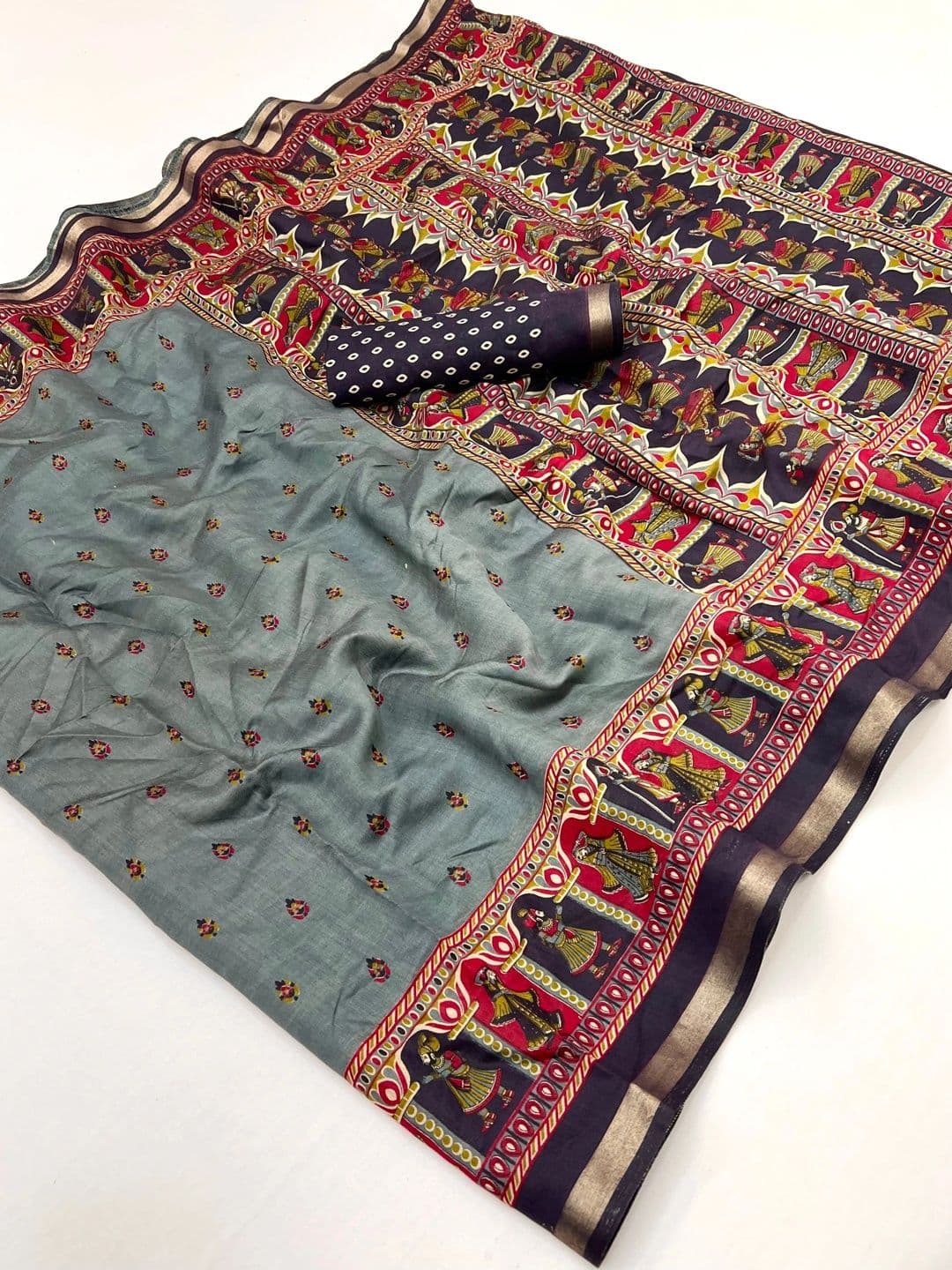 NARIVESH TRENDS Kalamkari Saree thumbnail 3